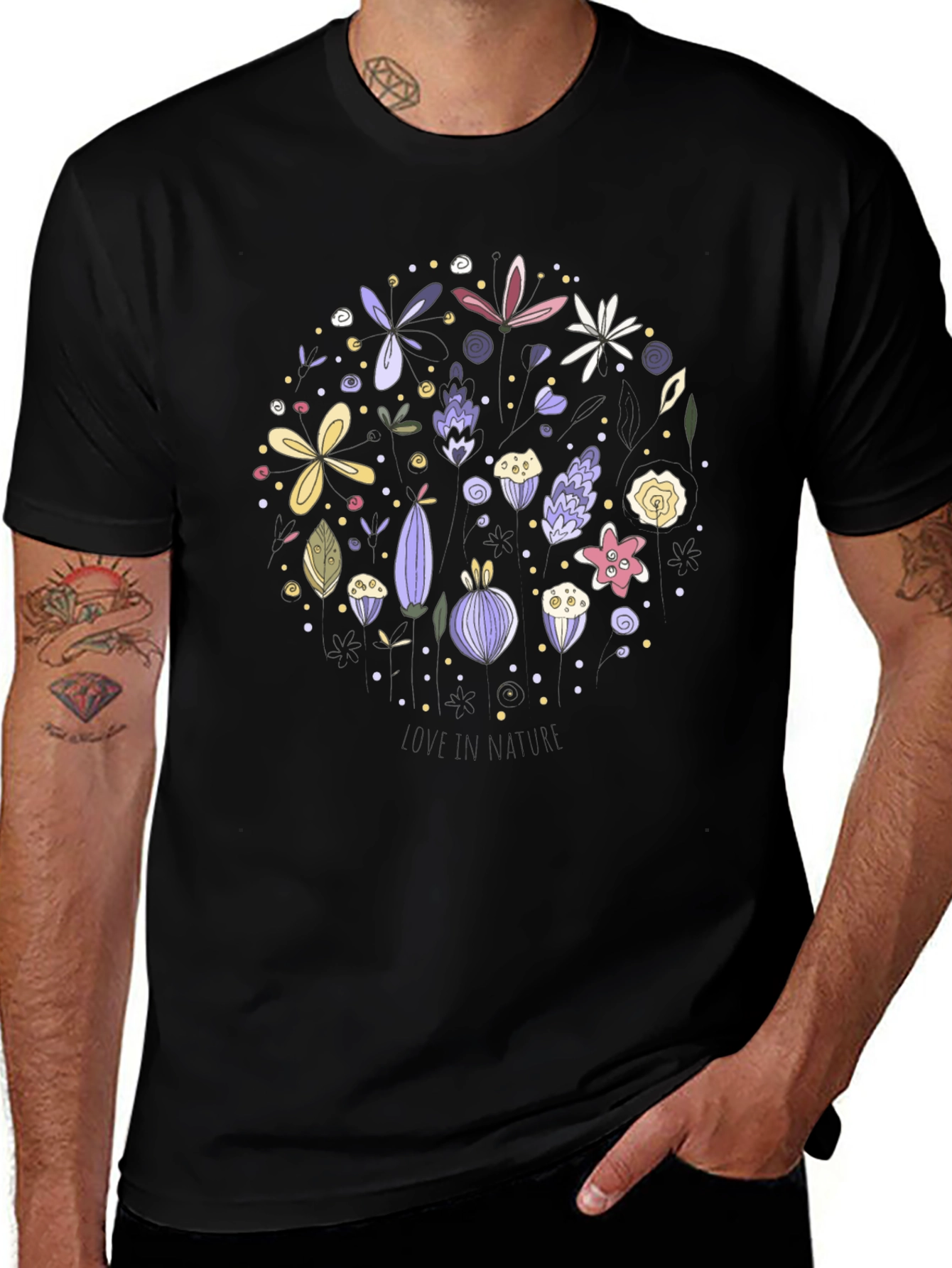 Nature Lover Black Cotton Tee