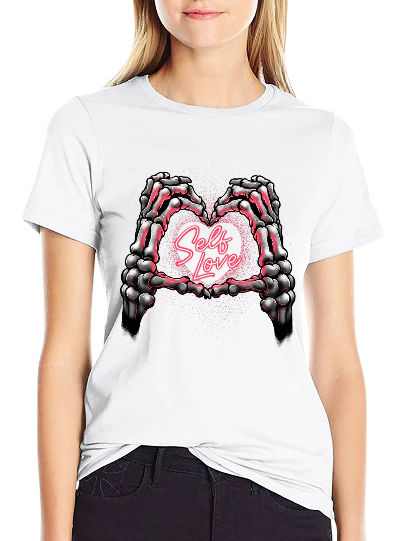 Self Love Skeleton Hands Heart T-Shirt