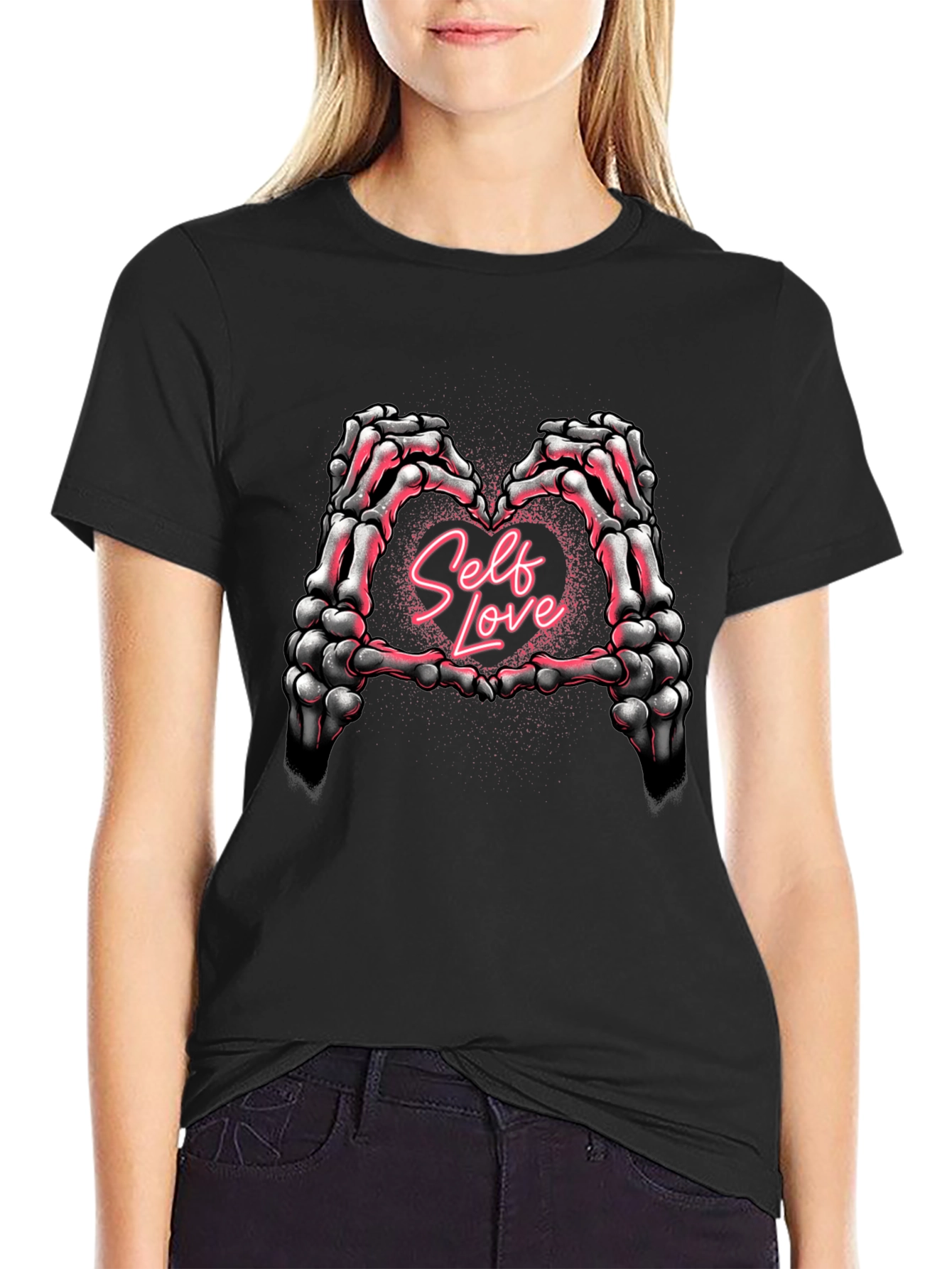Self Love Skeleton Hands Heart T-Shirt