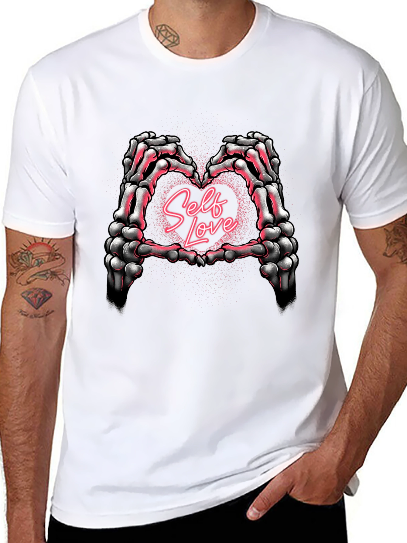 Self Love Skeleton Hands Heart T-Shirt