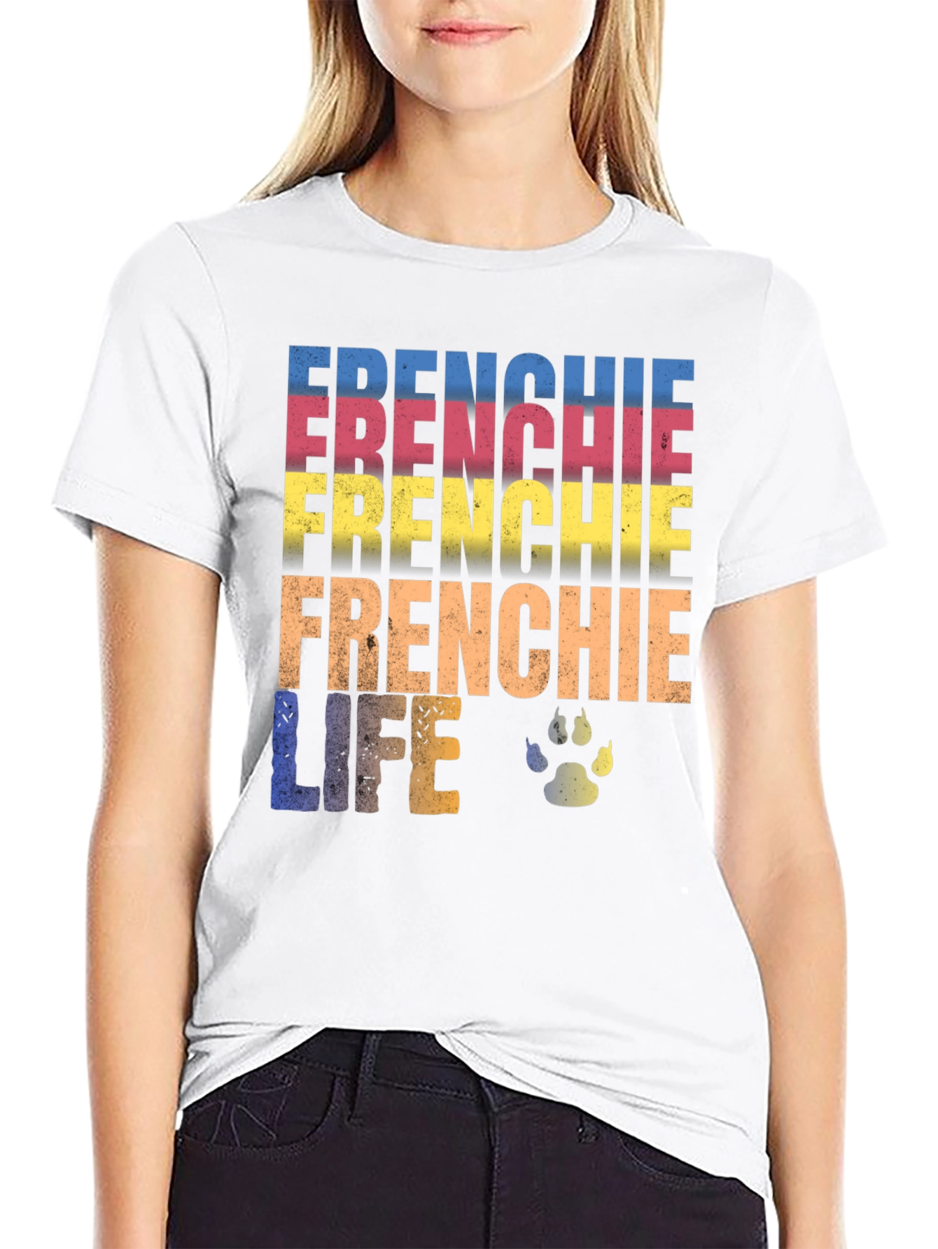 Frenchie Life T-Shirt - Dog Paw Design