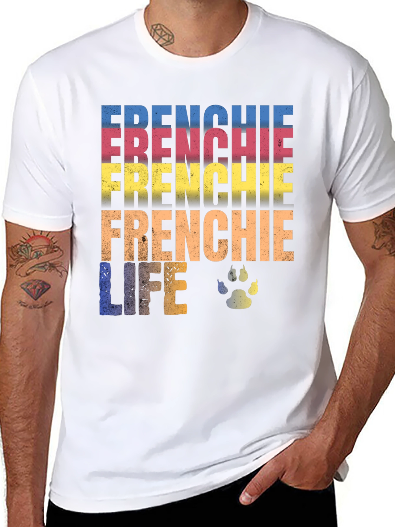 Frenchie Life T-Shirt - Dog Paw Design