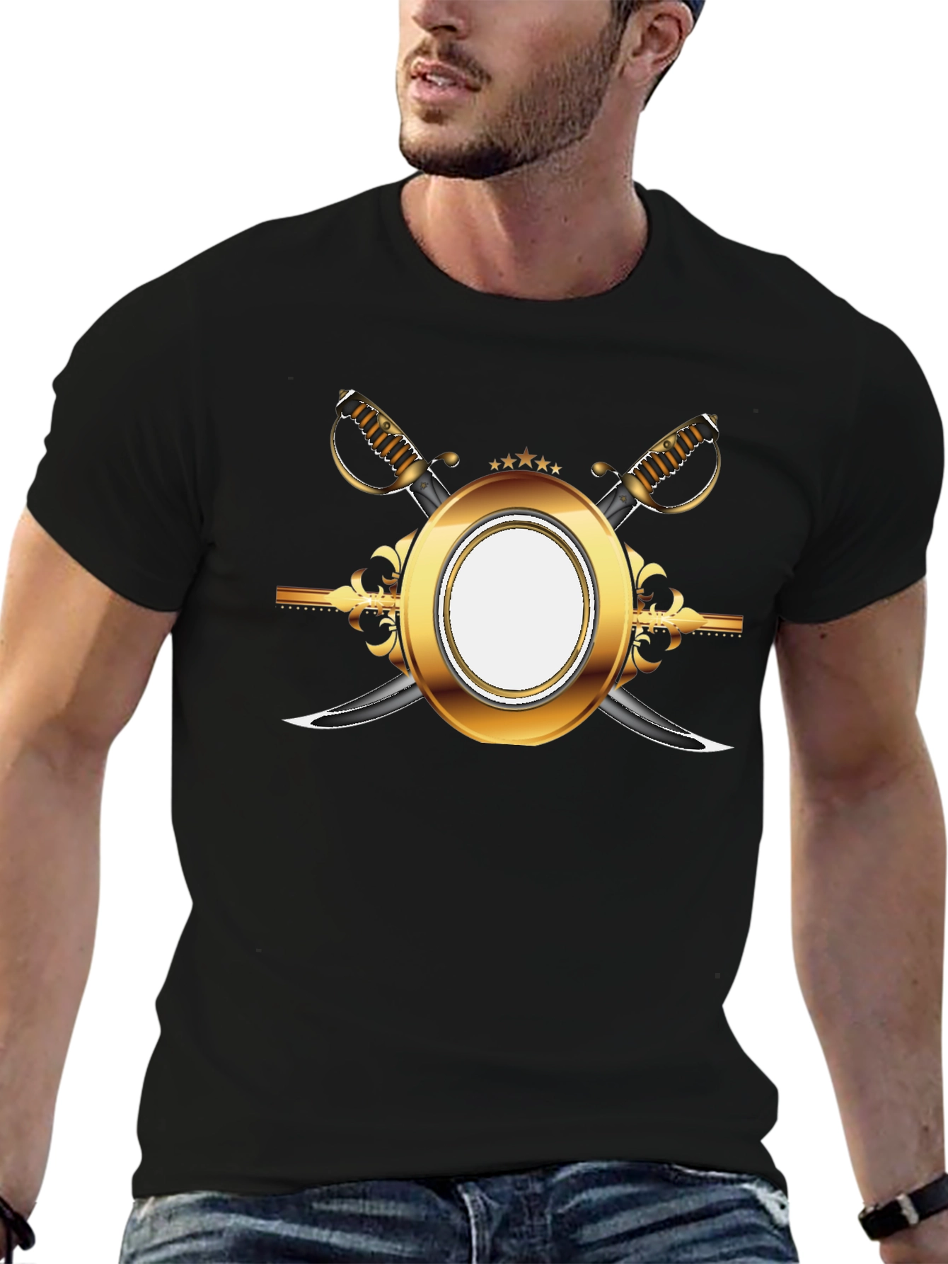Gold Emblem Black T-Shirt