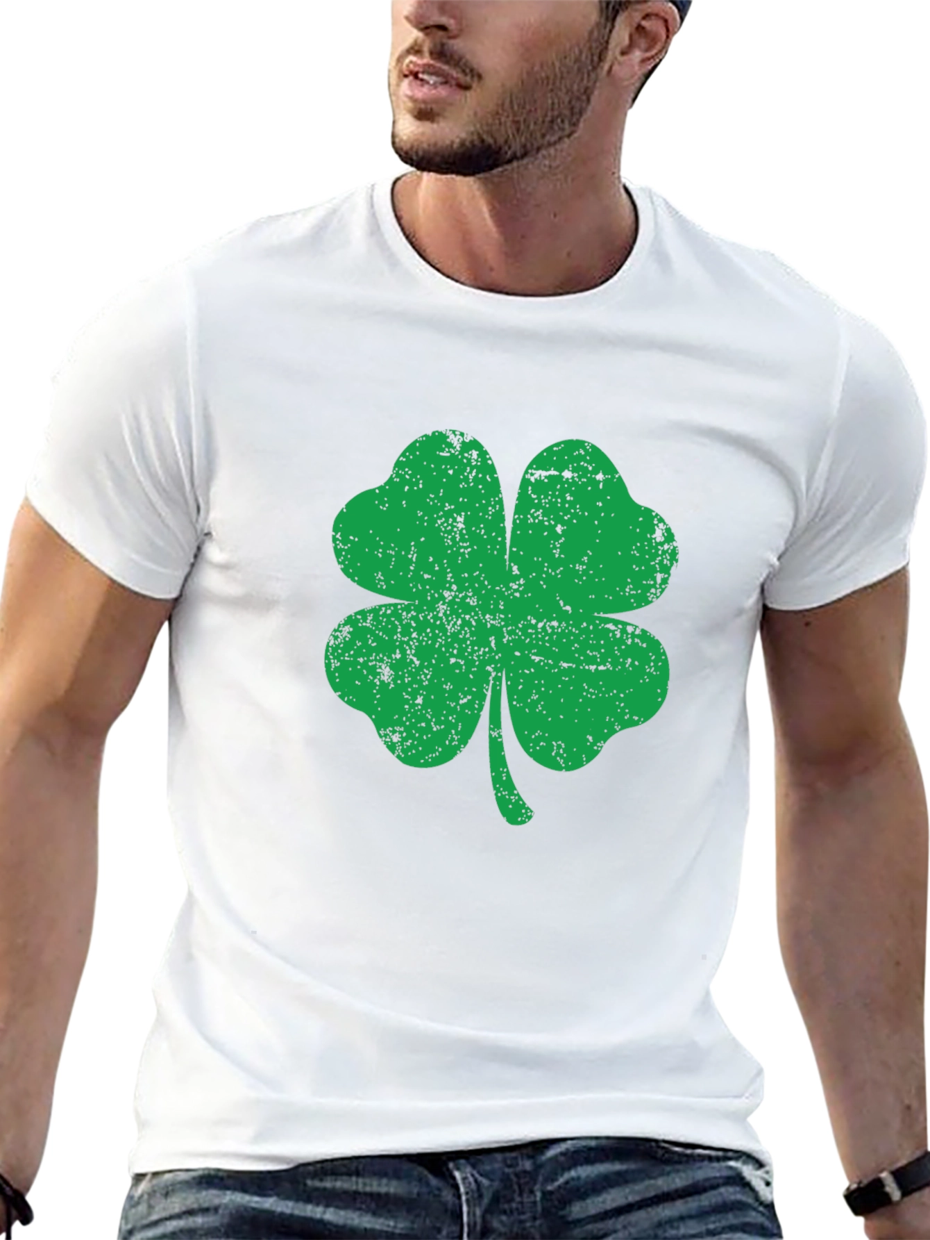 Lucky Shamrock Graphic Tee - Mens Black T-Shirt