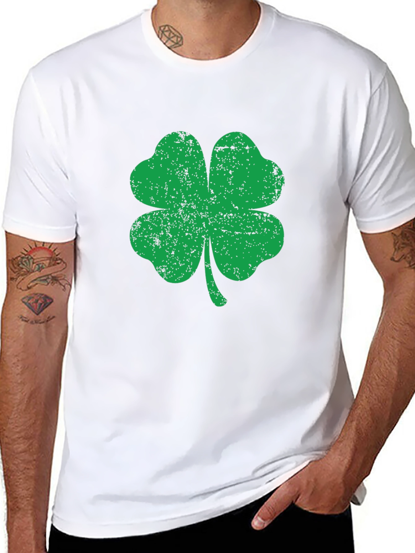 Lucky Shamrock Graphic Tee - Mens Black T-Shirt