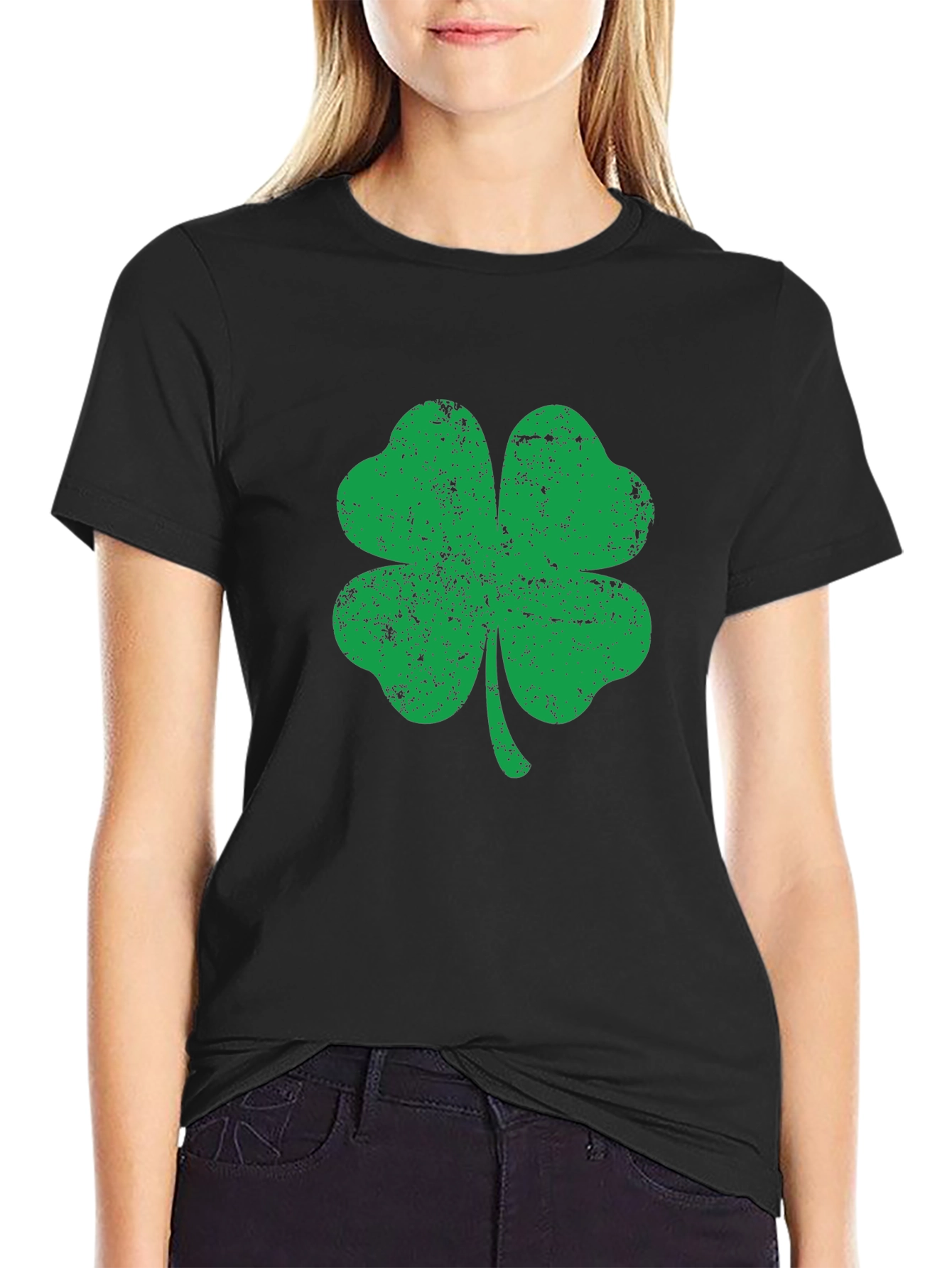Lucky Shamrock Graphic Tee - Mens Black T-Shirt