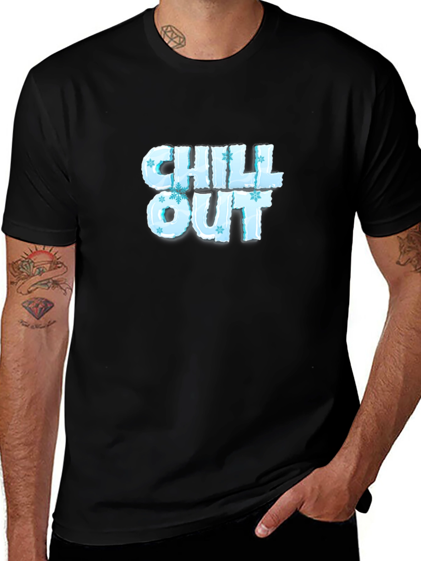 Chill Out Ice Lettering Black T-Shirt