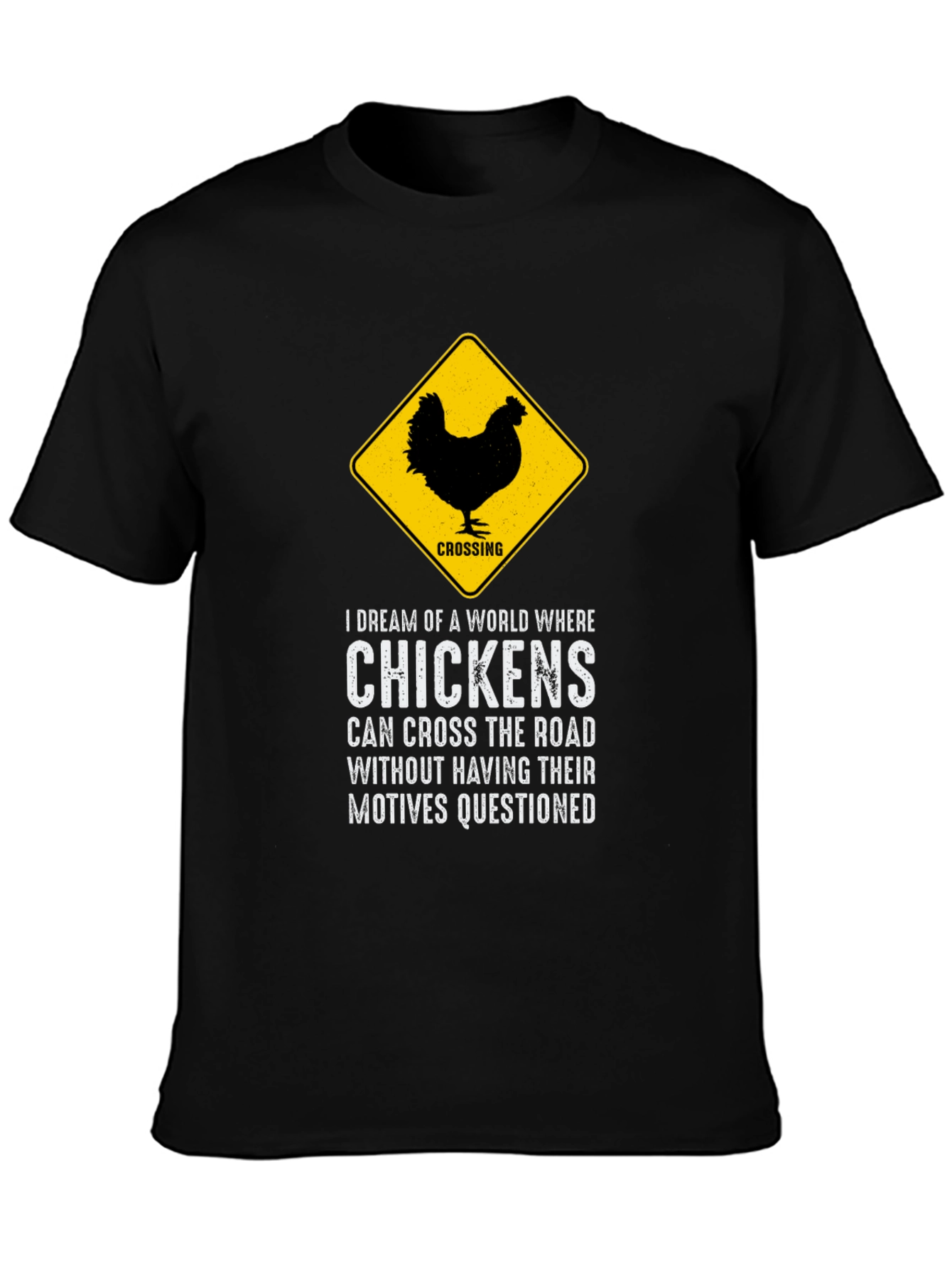Chicken Crossing T-Shirt - Funny Animal Humor Tee