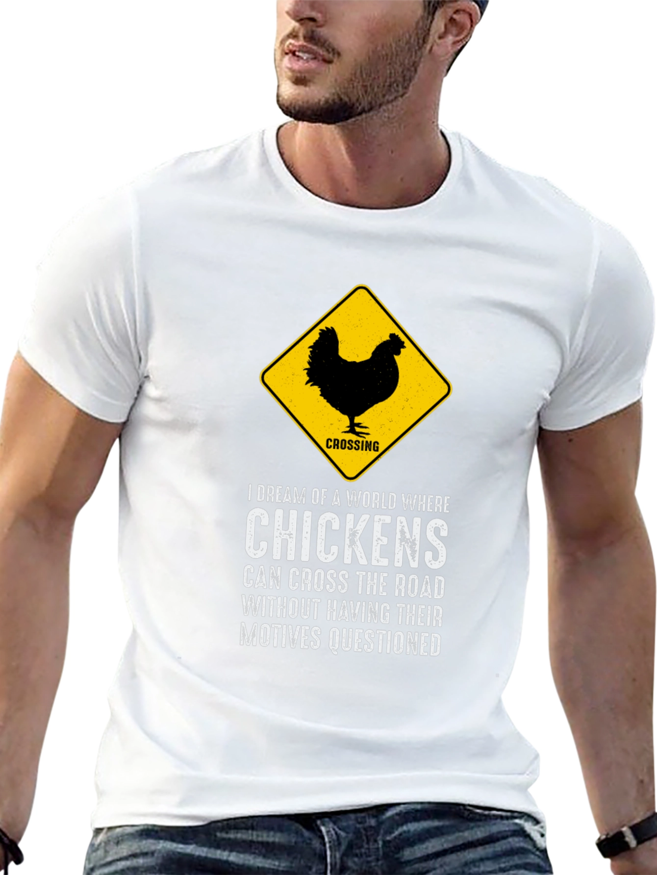 Chicken Crossing T-Shirt - Funny Animal Humor Tee