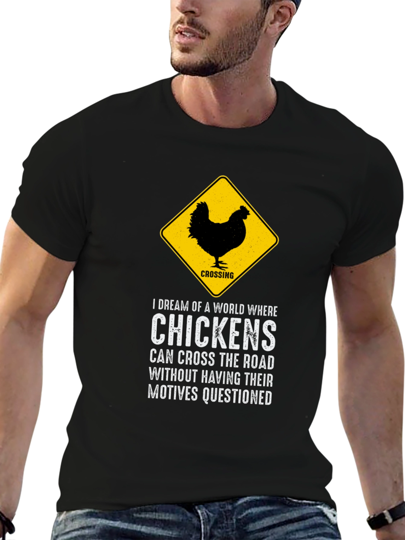 Chicken Crossing T-Shirt - Funny Animal Humor Tee