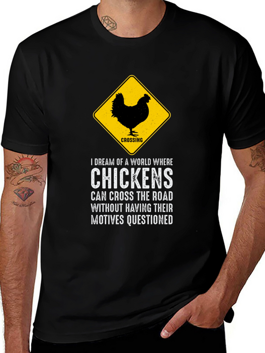 Chicken Crossing T-Shirt - Funny Animal Humor Tee