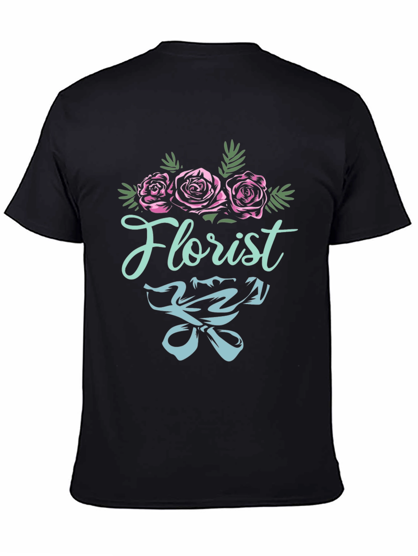Florist T-Shirt - Floral Design Black Tee