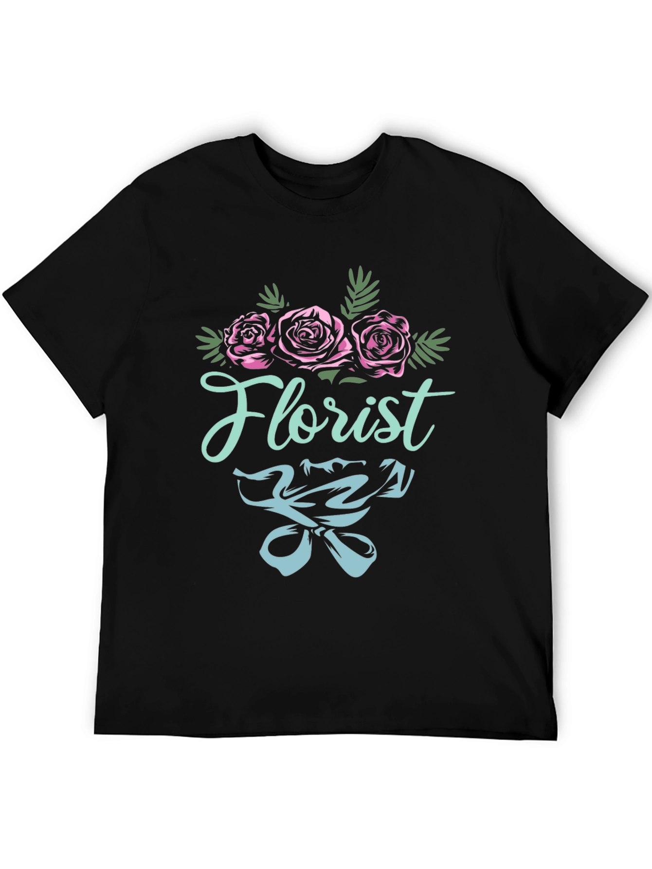 Florist T-Shirt - Floral Design Black Tee