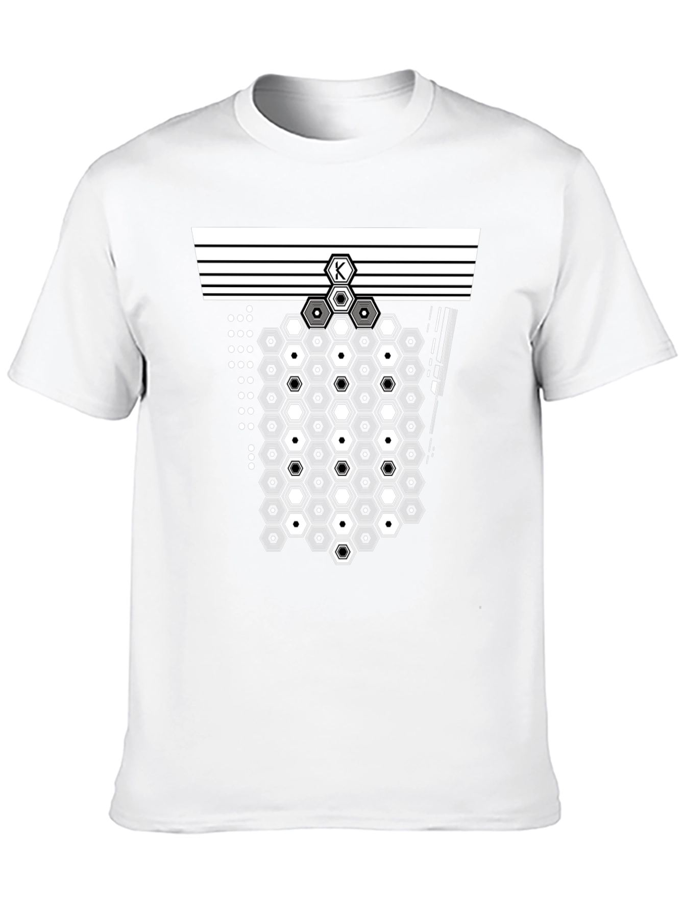 Geometric Hexagon Pattern Tee