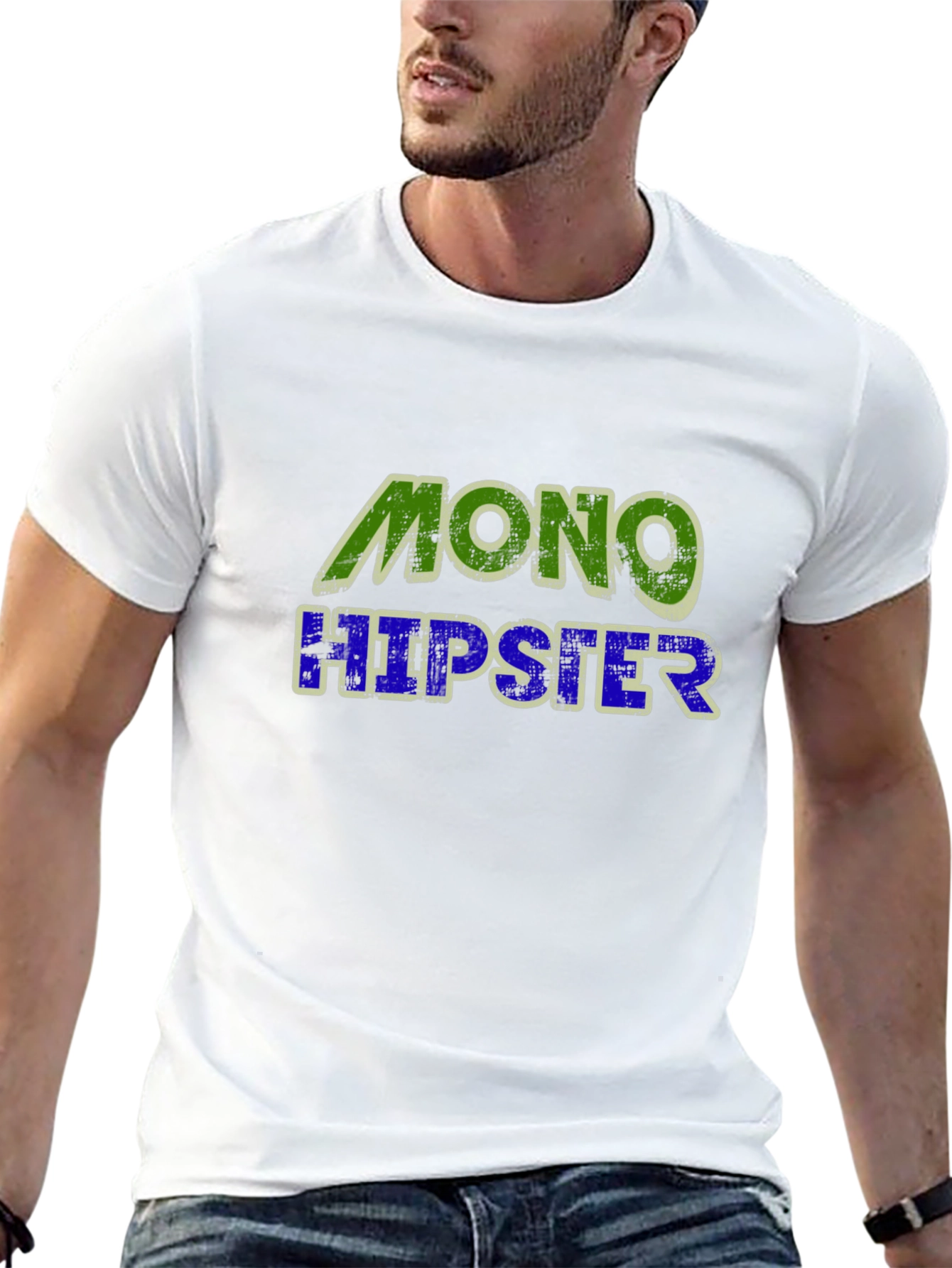 Mono Hipster Graphic T-Shirt - Cool Casual Tee