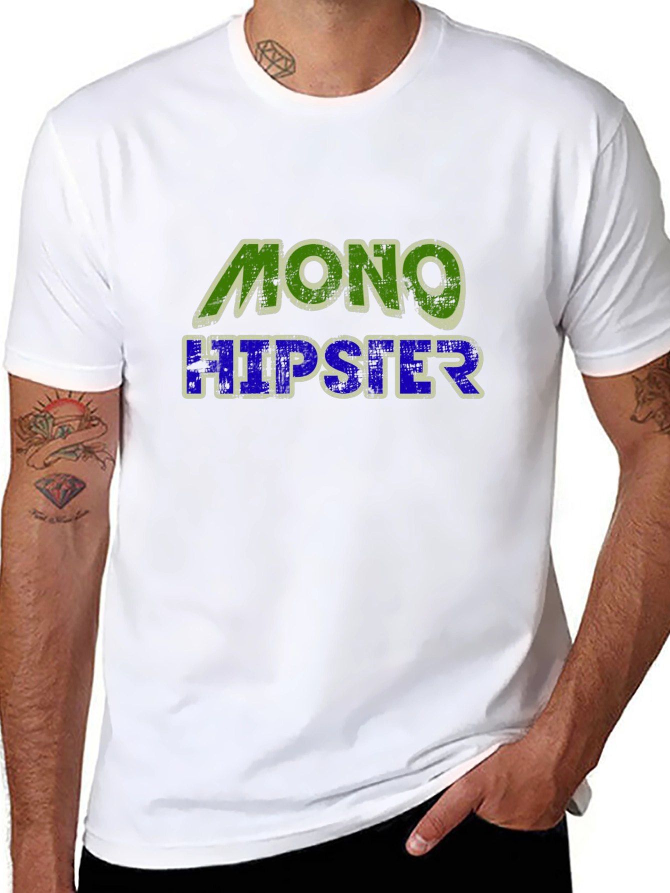 Mono Hipster Graphic T-Shirt - Cool Casual Tee