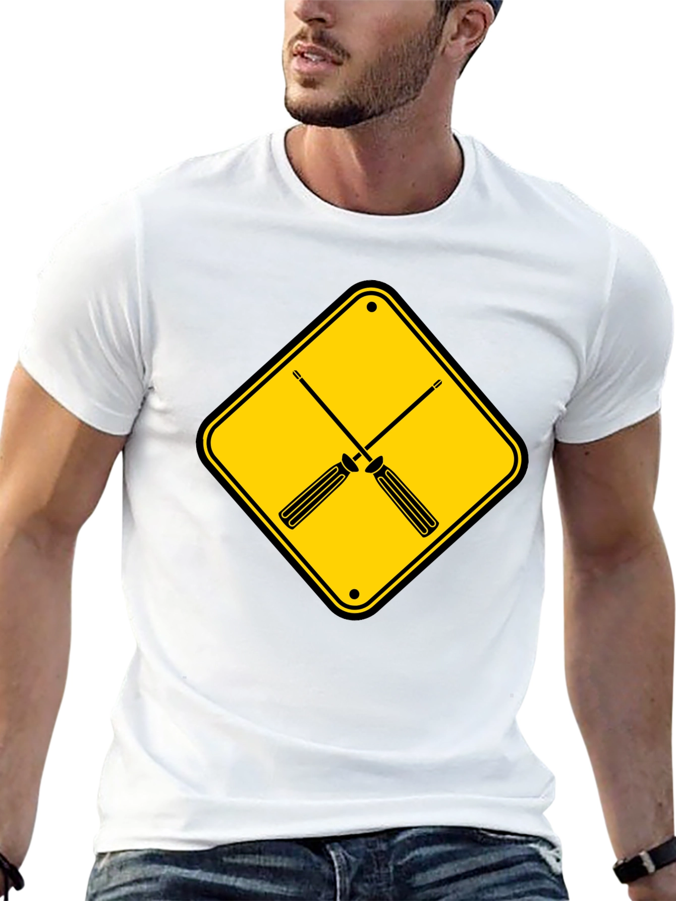 Screwdriver Crossing Graphic Tee - Black Cotton