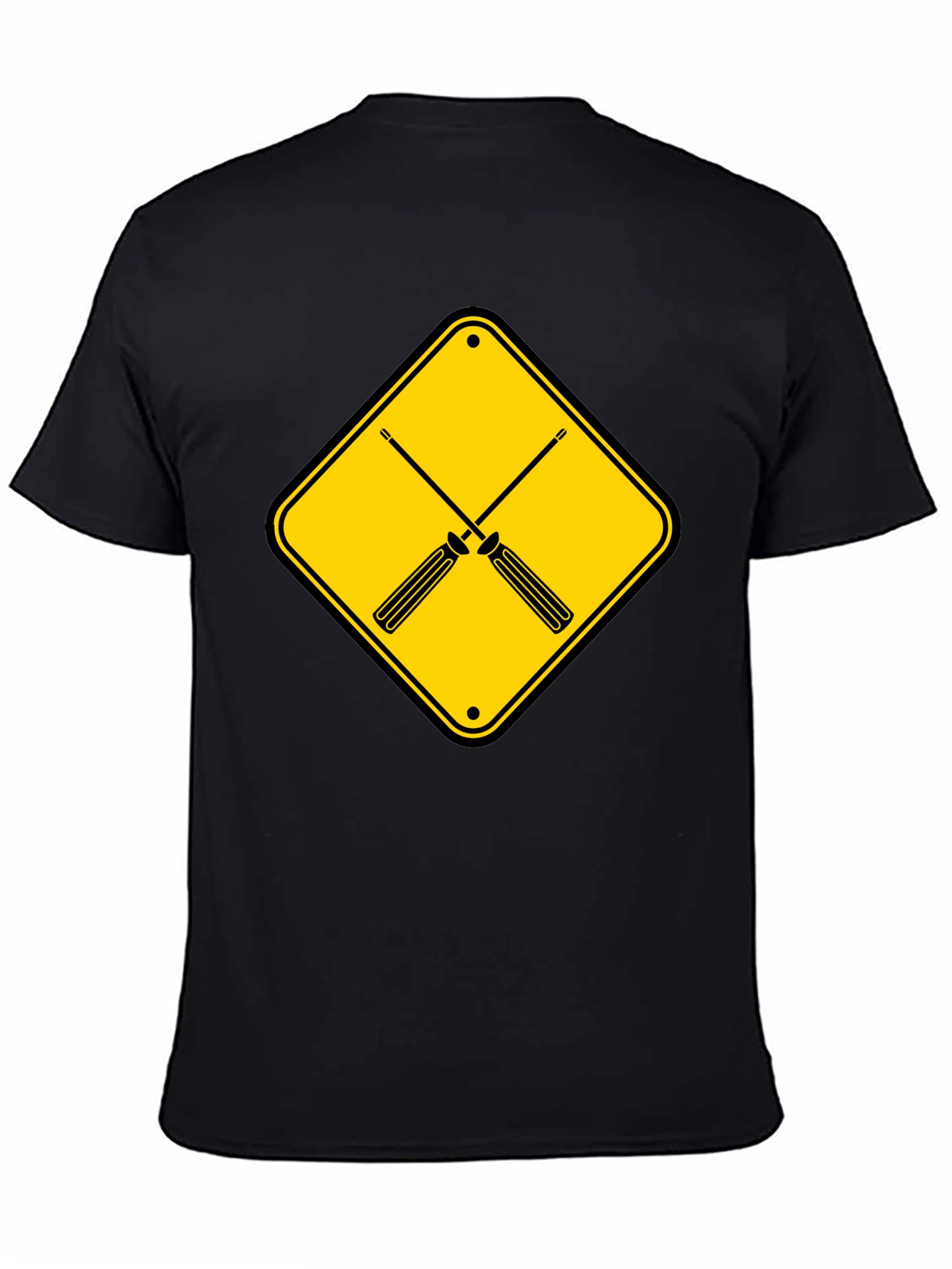 Screwdriver Crossing Graphic Tee - Black Cotton