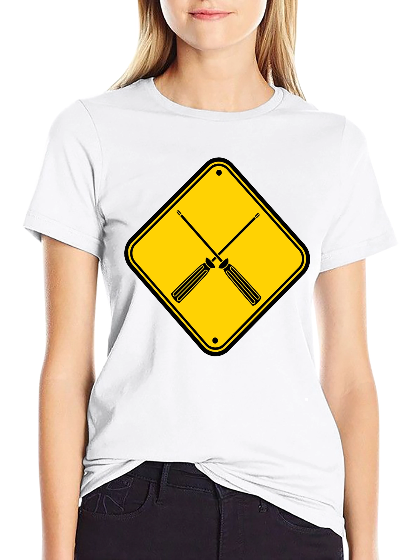 Screwdriver Crossing Graphic Tee - Black Cotton