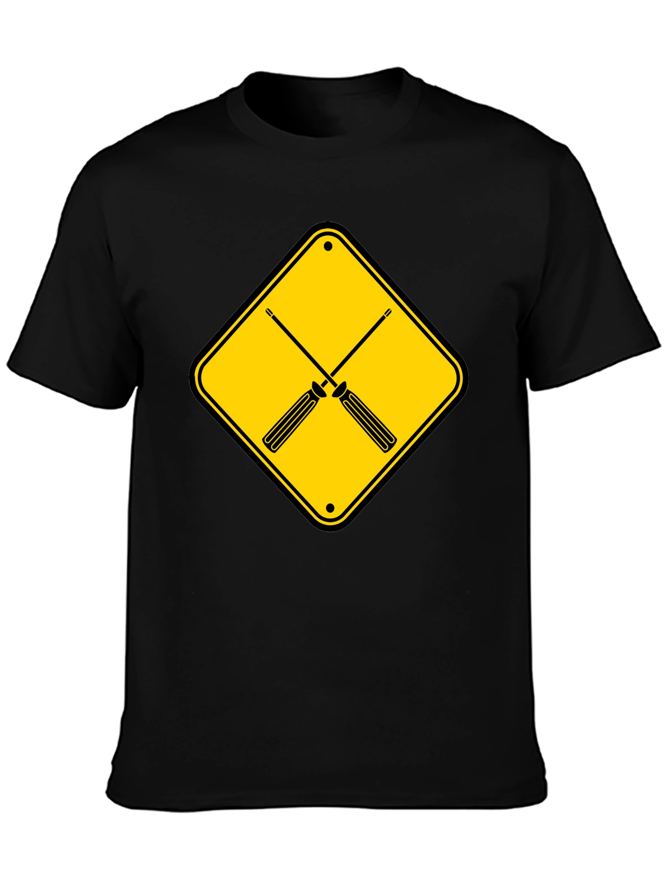 Screwdriver Crossing Graphic Tee - Black Cotton