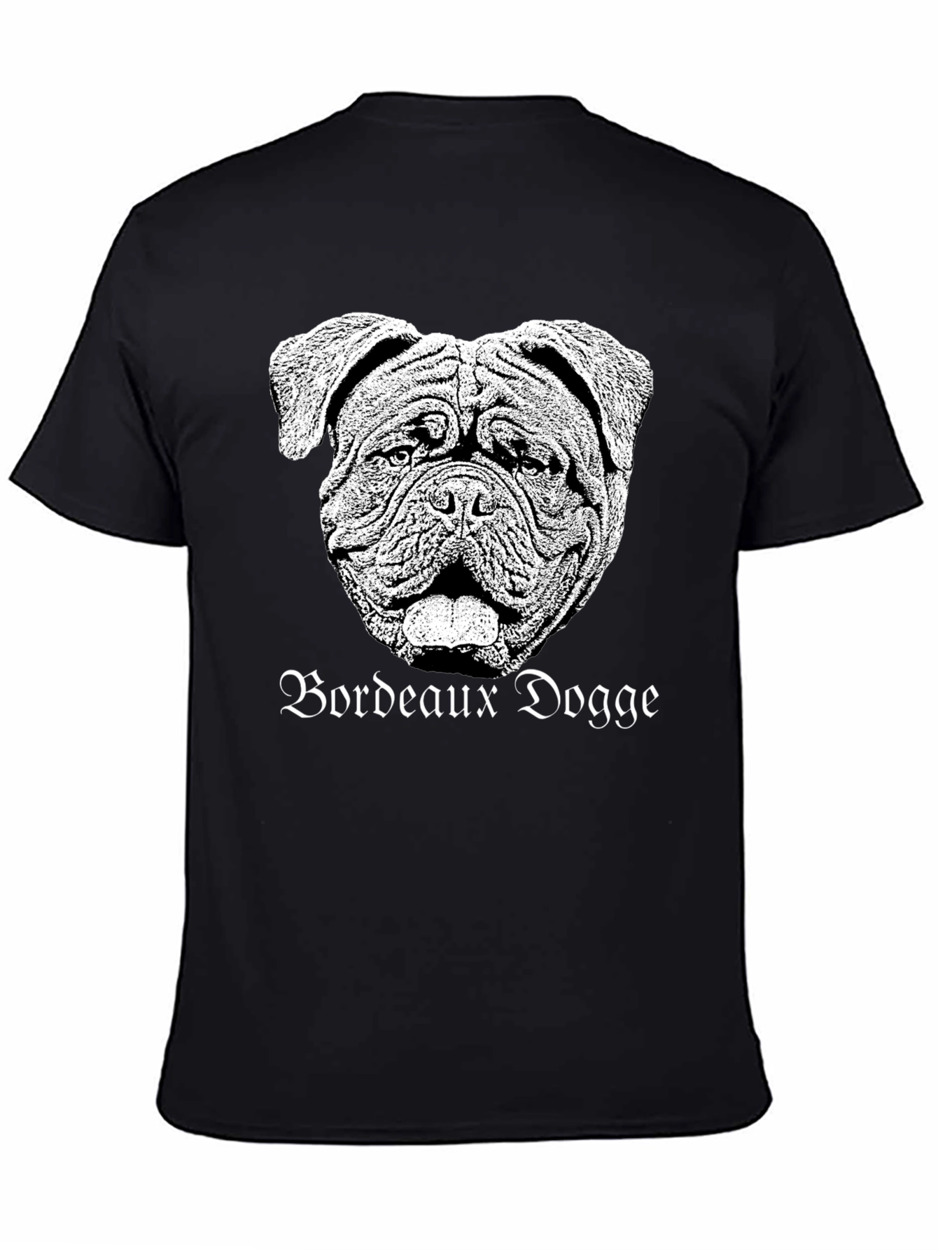 Bordeaux Dogge Graphic Tee - Black Cotton T-Shirt