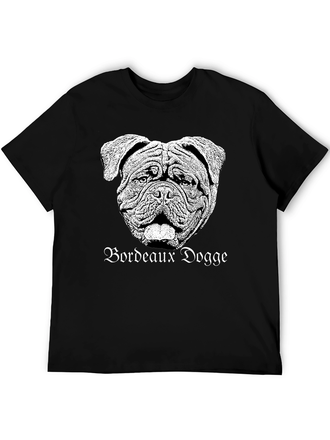 Bordeaux Dogge Graphic Tee - Black Cotton T-Shirt