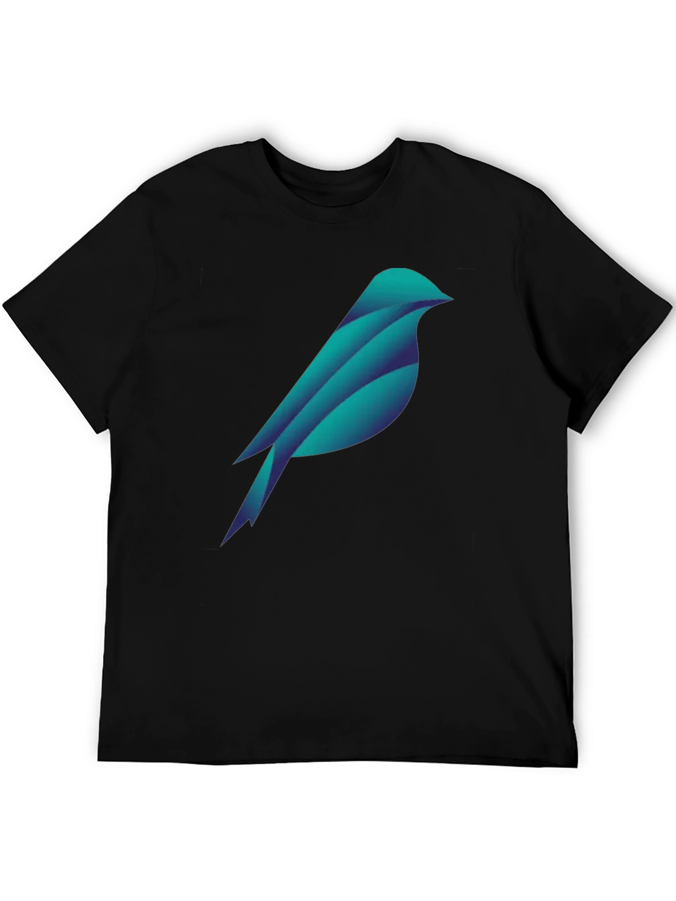 Geometric Bird Graphic Tee - Stylish Black T-Shirt