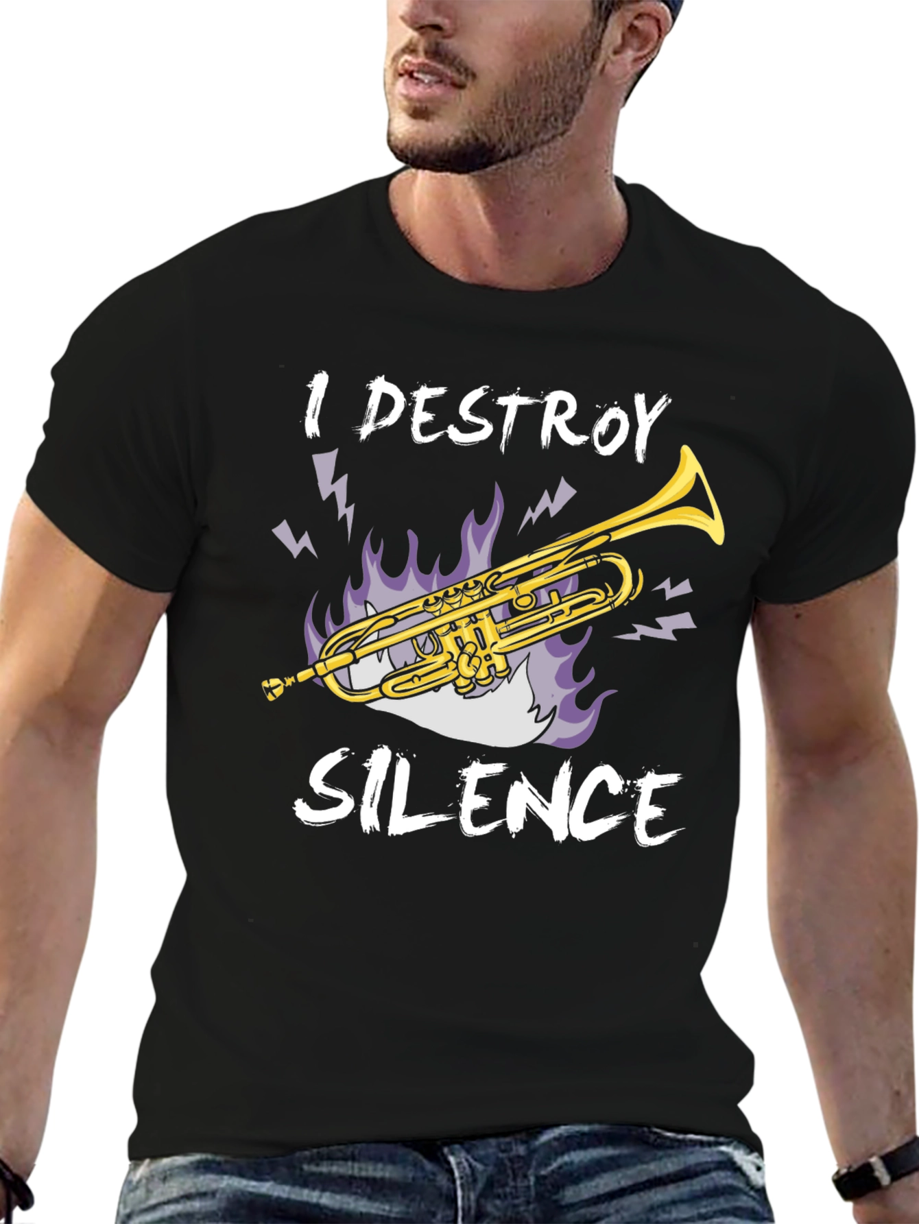 I Destroy Silence T-Shirt - Trumpet Graphic Tee