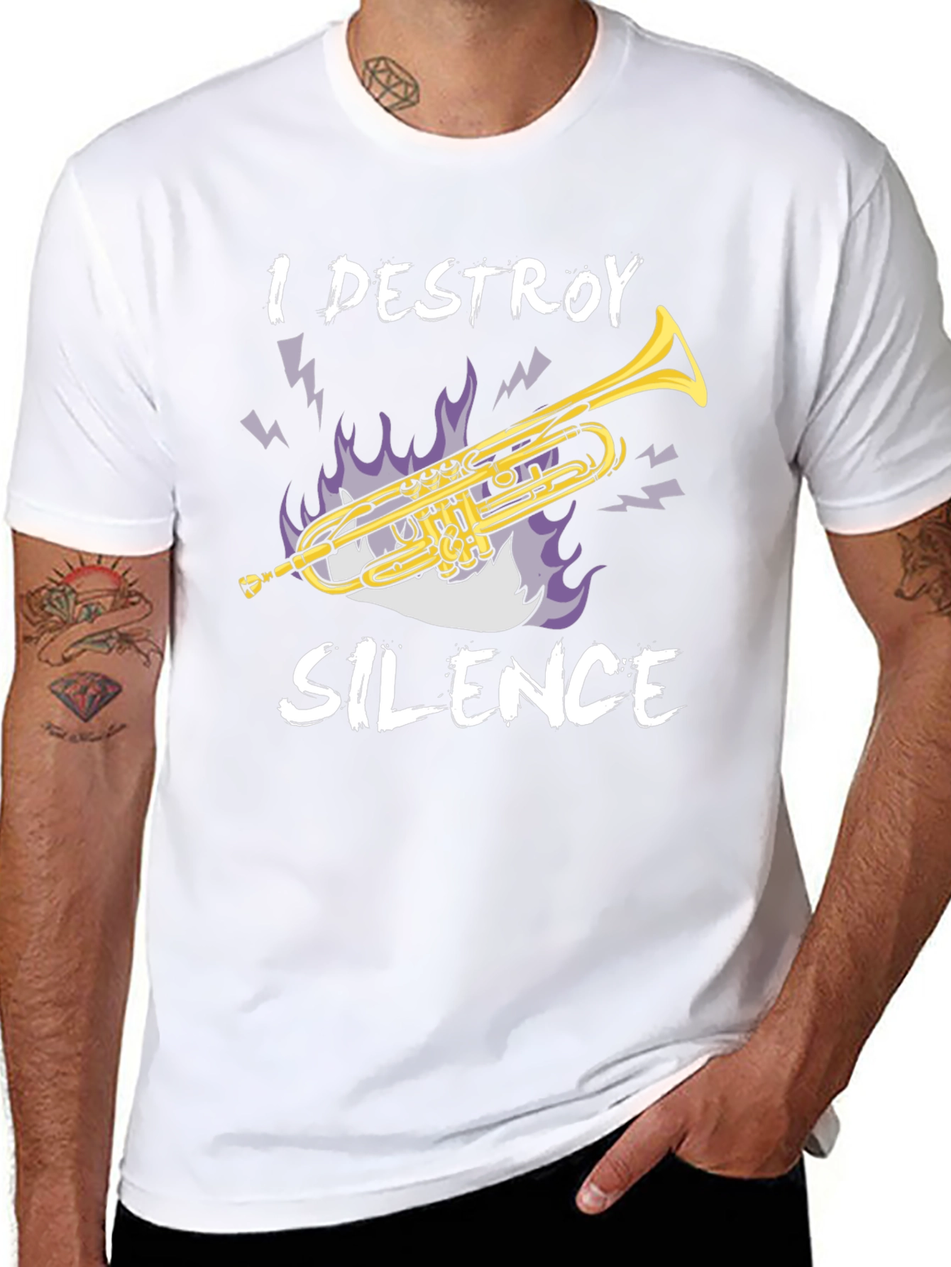 I Destroy Silence T-Shirt - Trumpet Graphic Tee