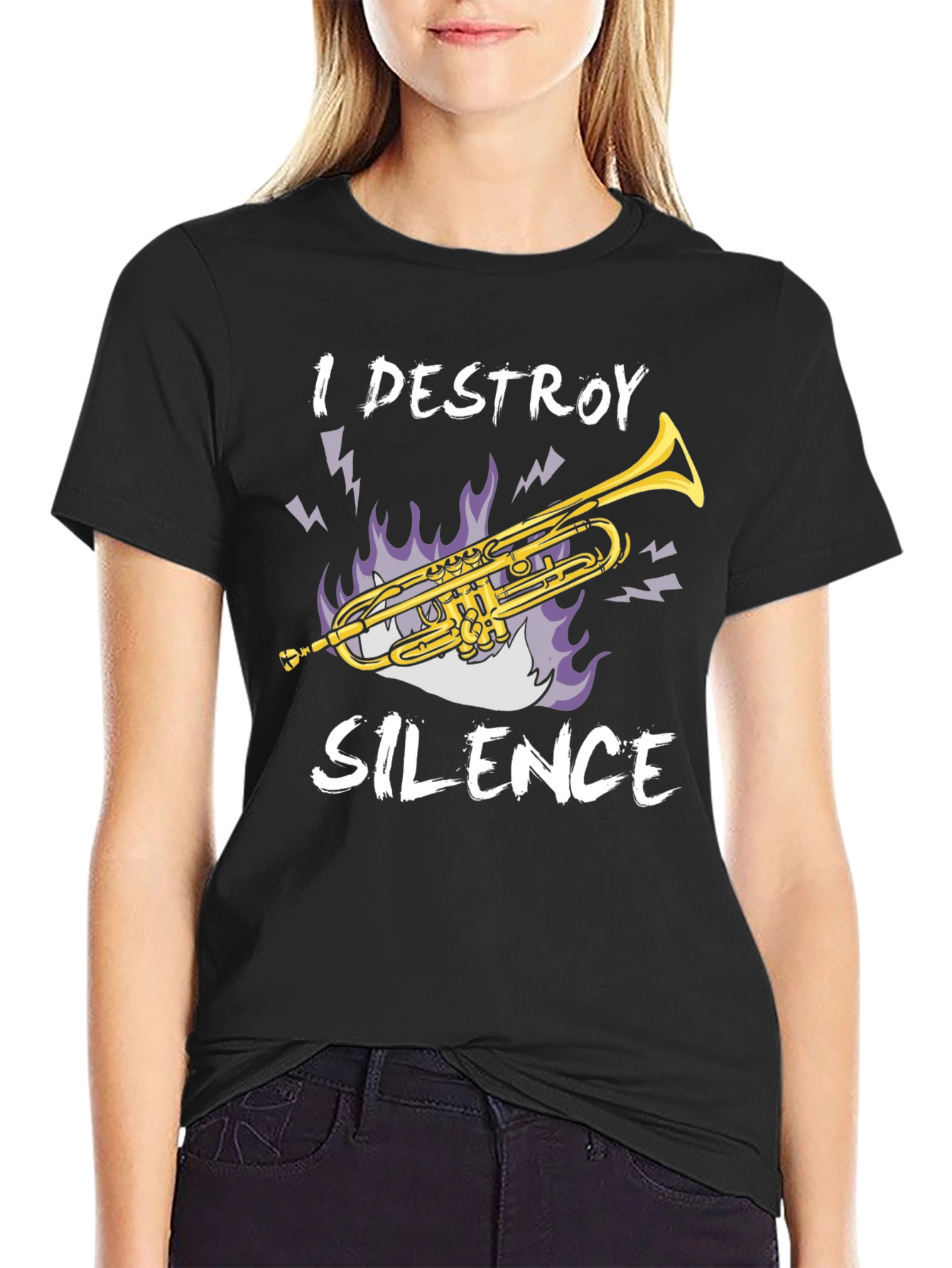 I Destroy Silence T-Shirt - Trumpet Graphic Tee