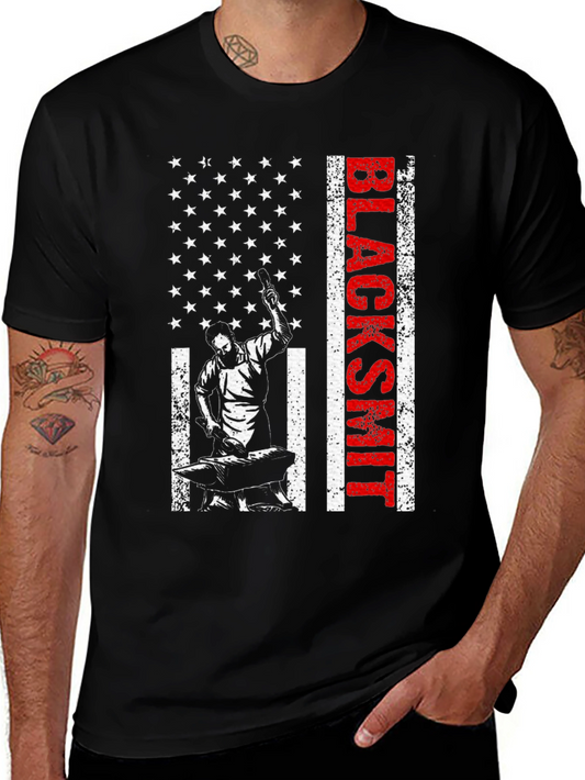 Blacksmith American Flag Graphic T-Shirt