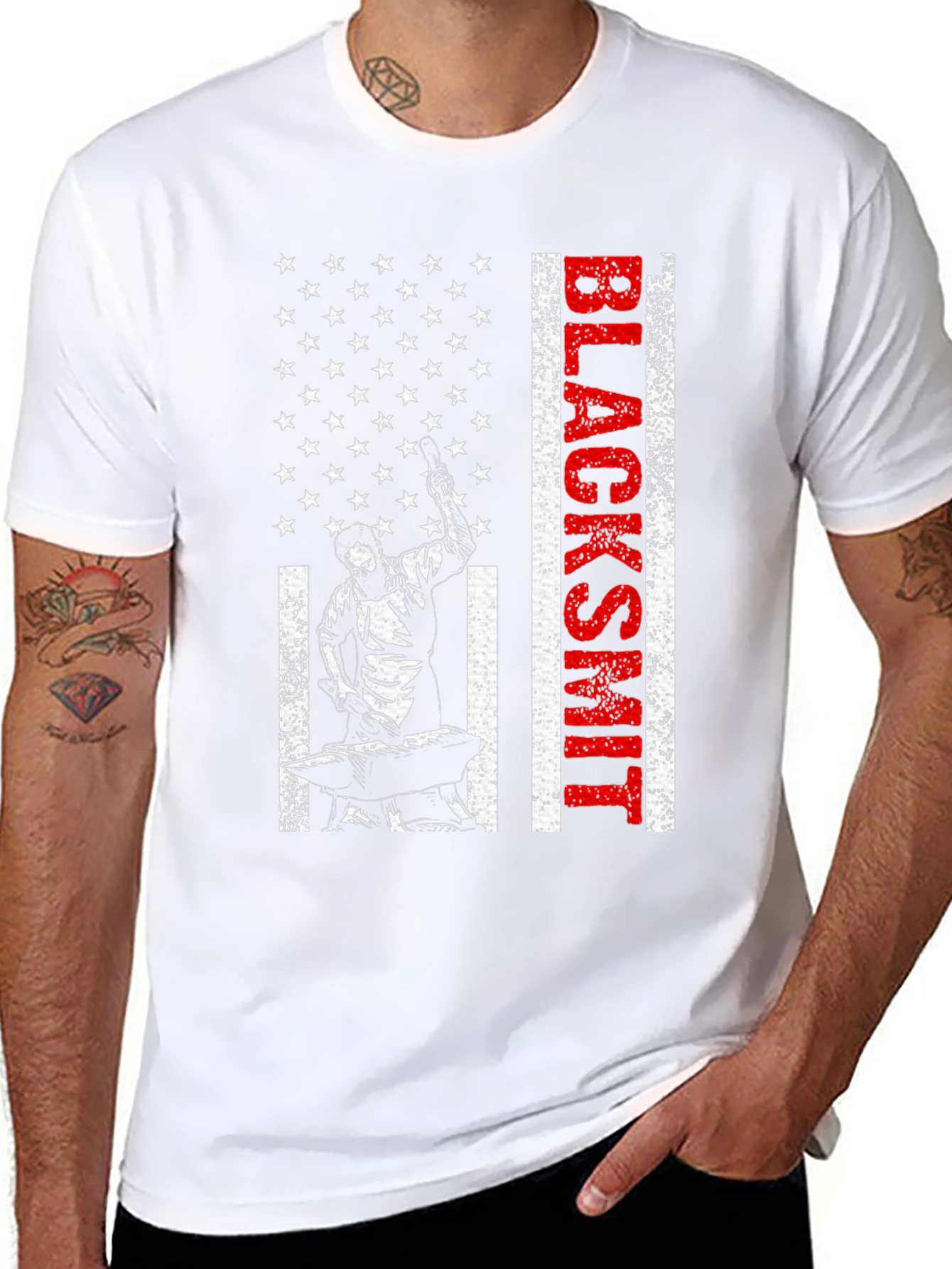 Blacksmith American Flag Graphic T-Shirt