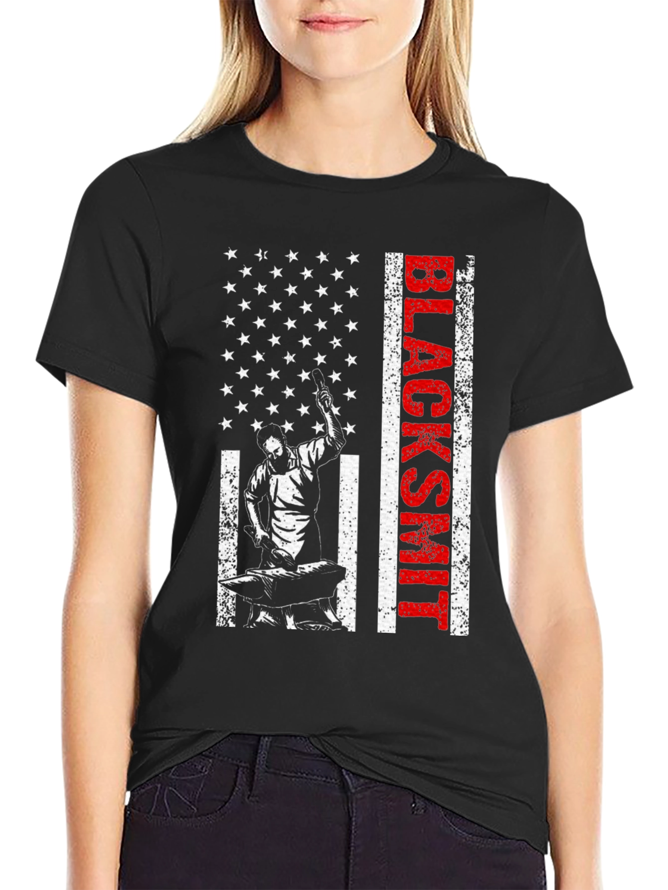 Blacksmith American Flag Graphic T-Shirt