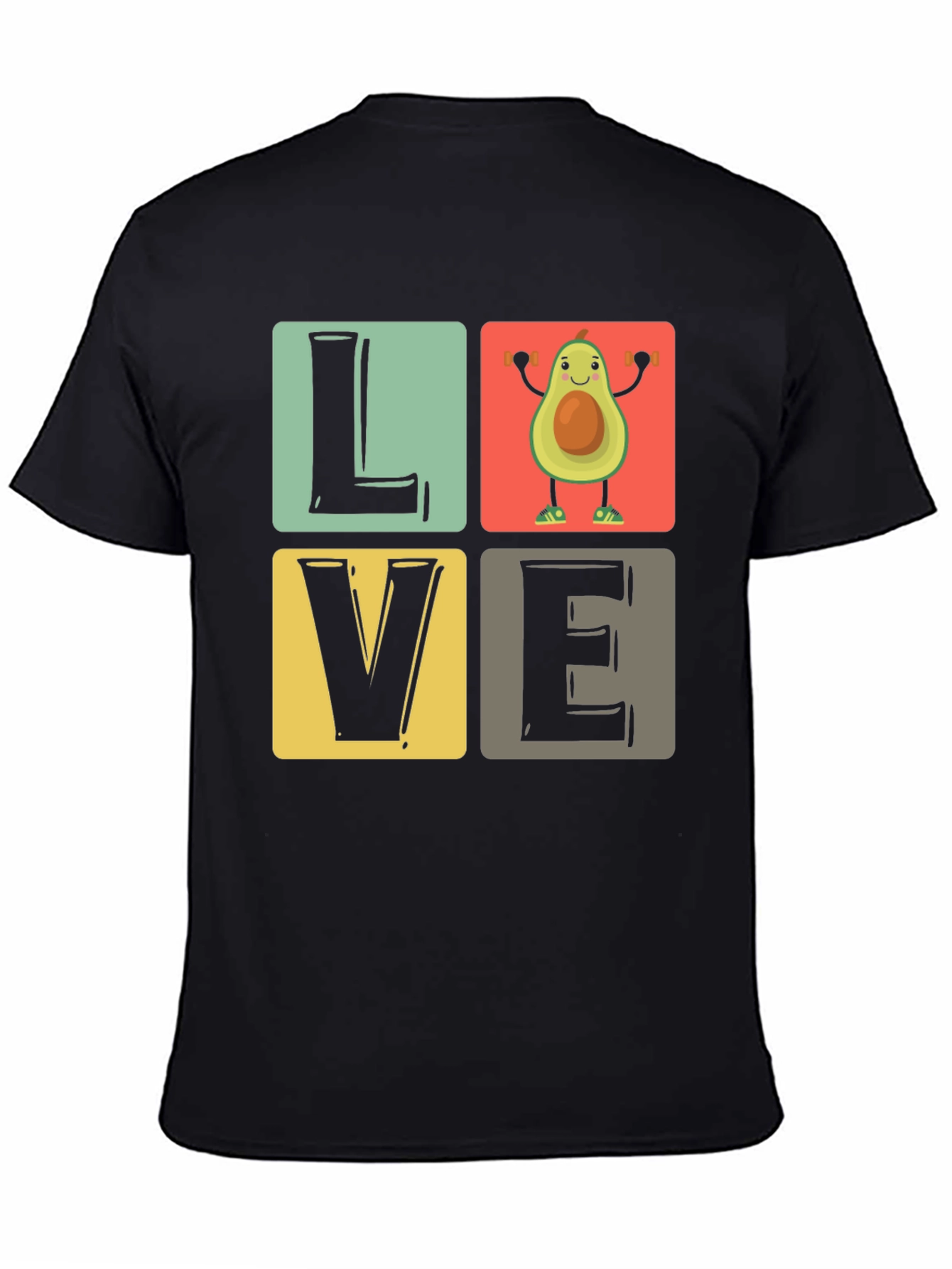 Avocado Gym Lover Black T-Shirt