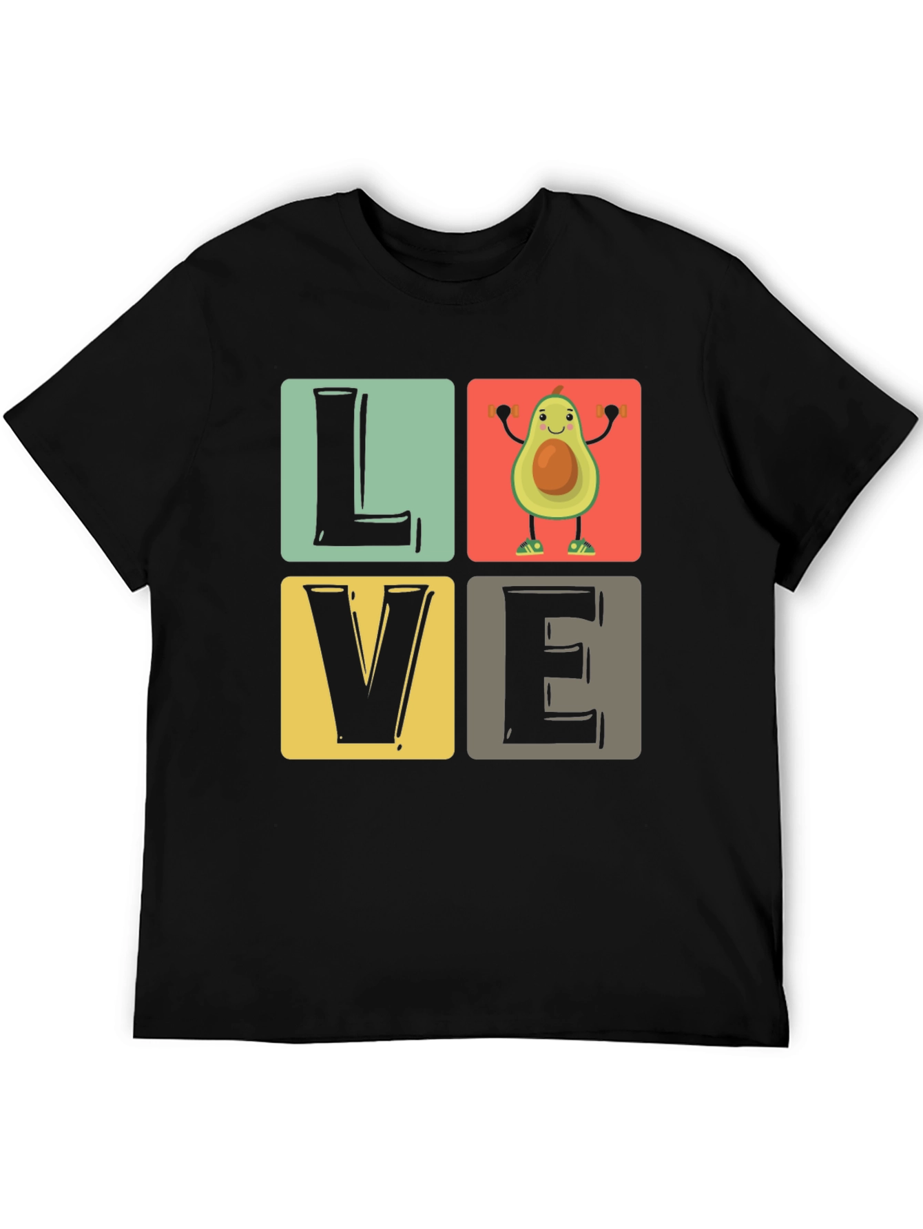 Avocado Gym Lover Black T-Shirt