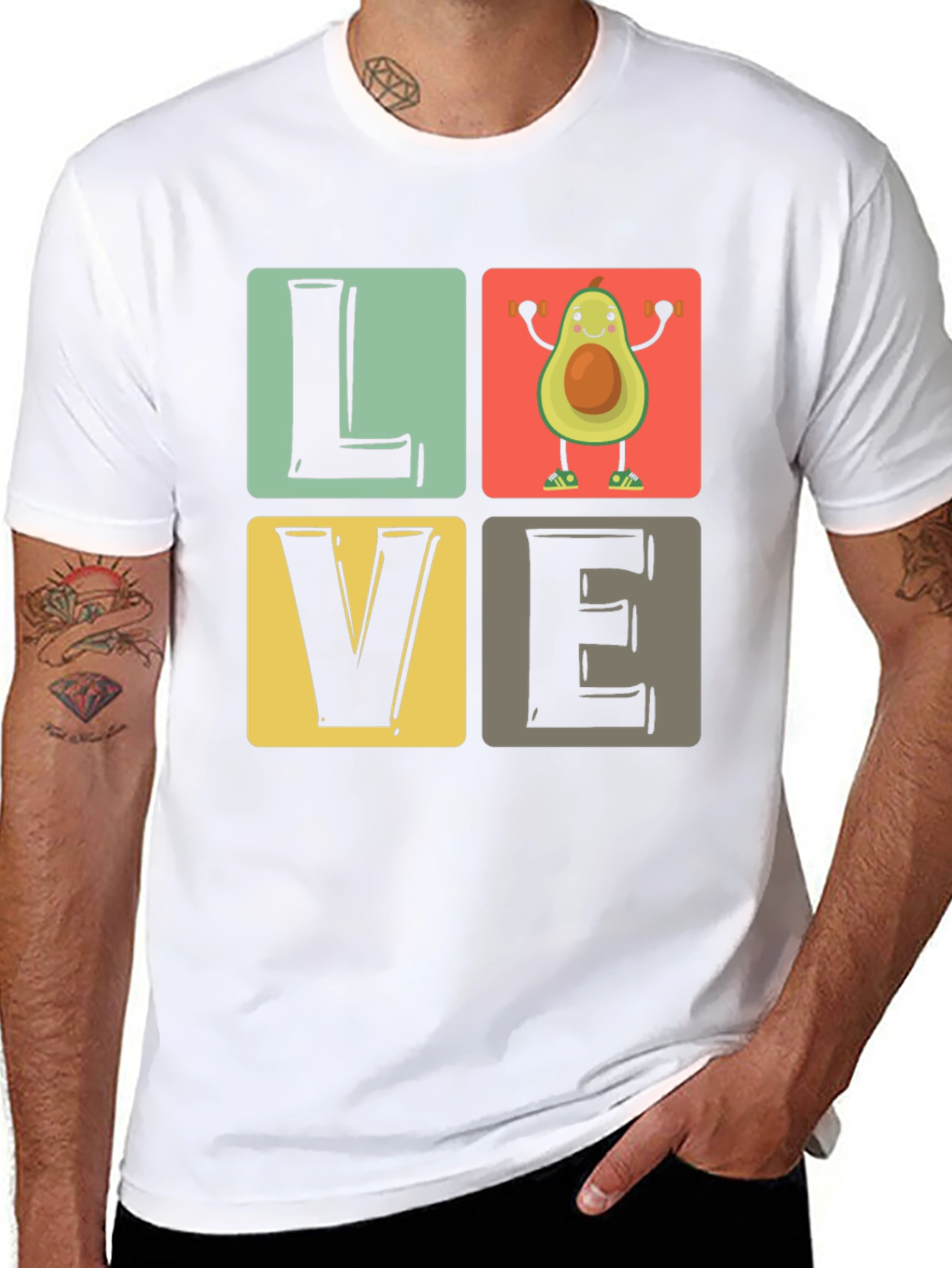 Avocado Gym Lover Black T-Shirt