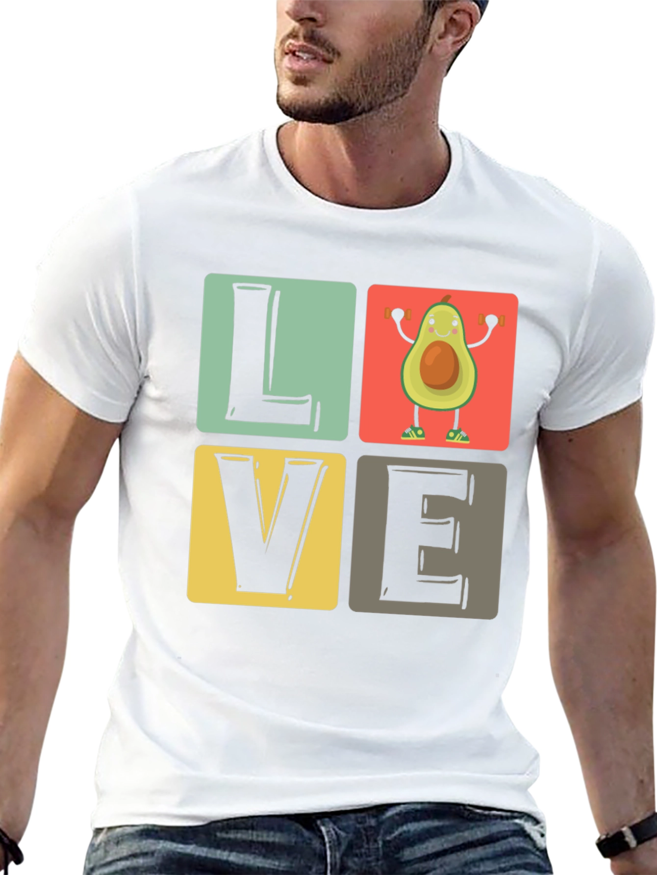 Avocado Gym Lover Black T-Shirt