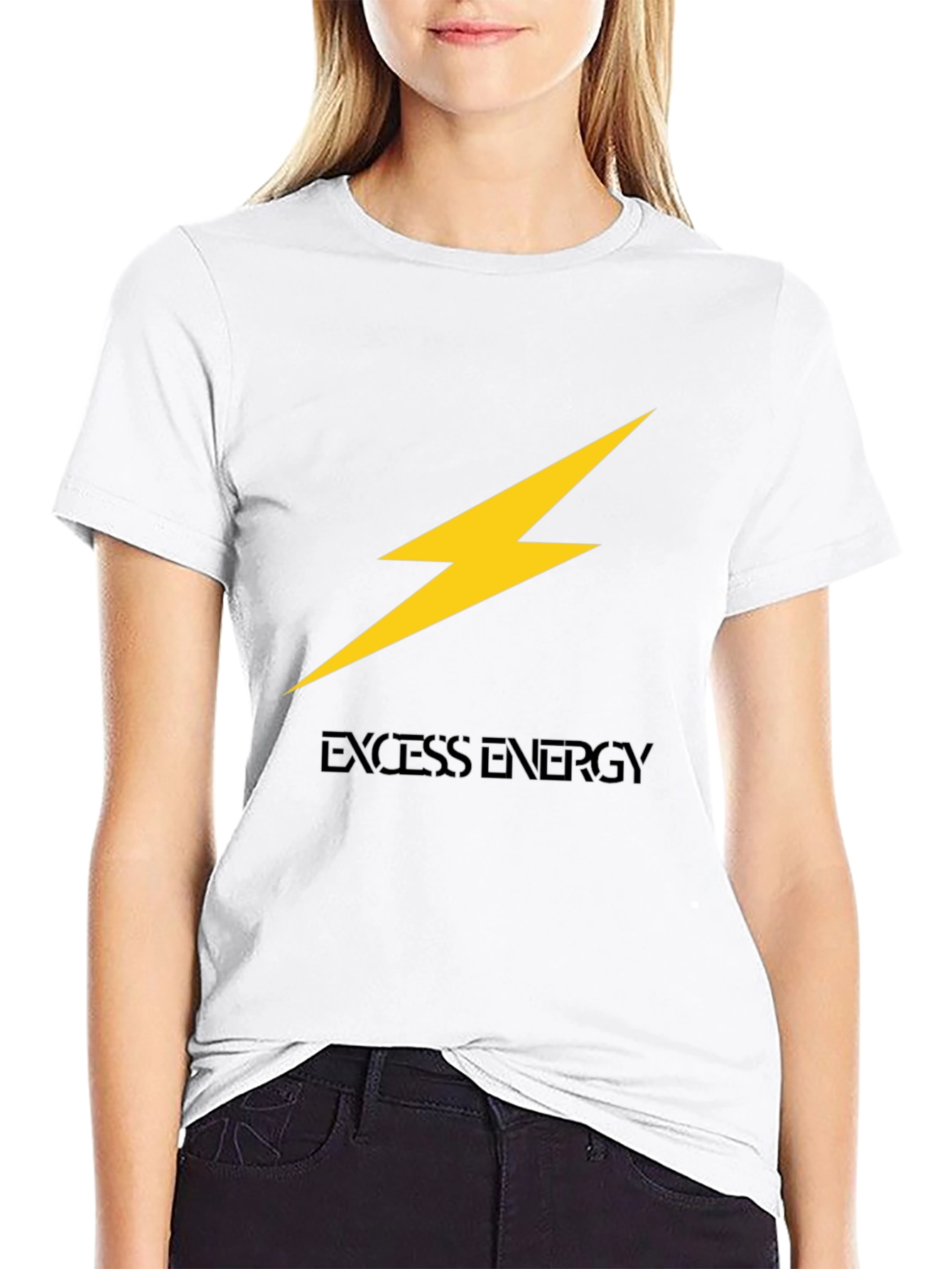 Excess Energy Black T-Shirt - Lightning Bolt Design