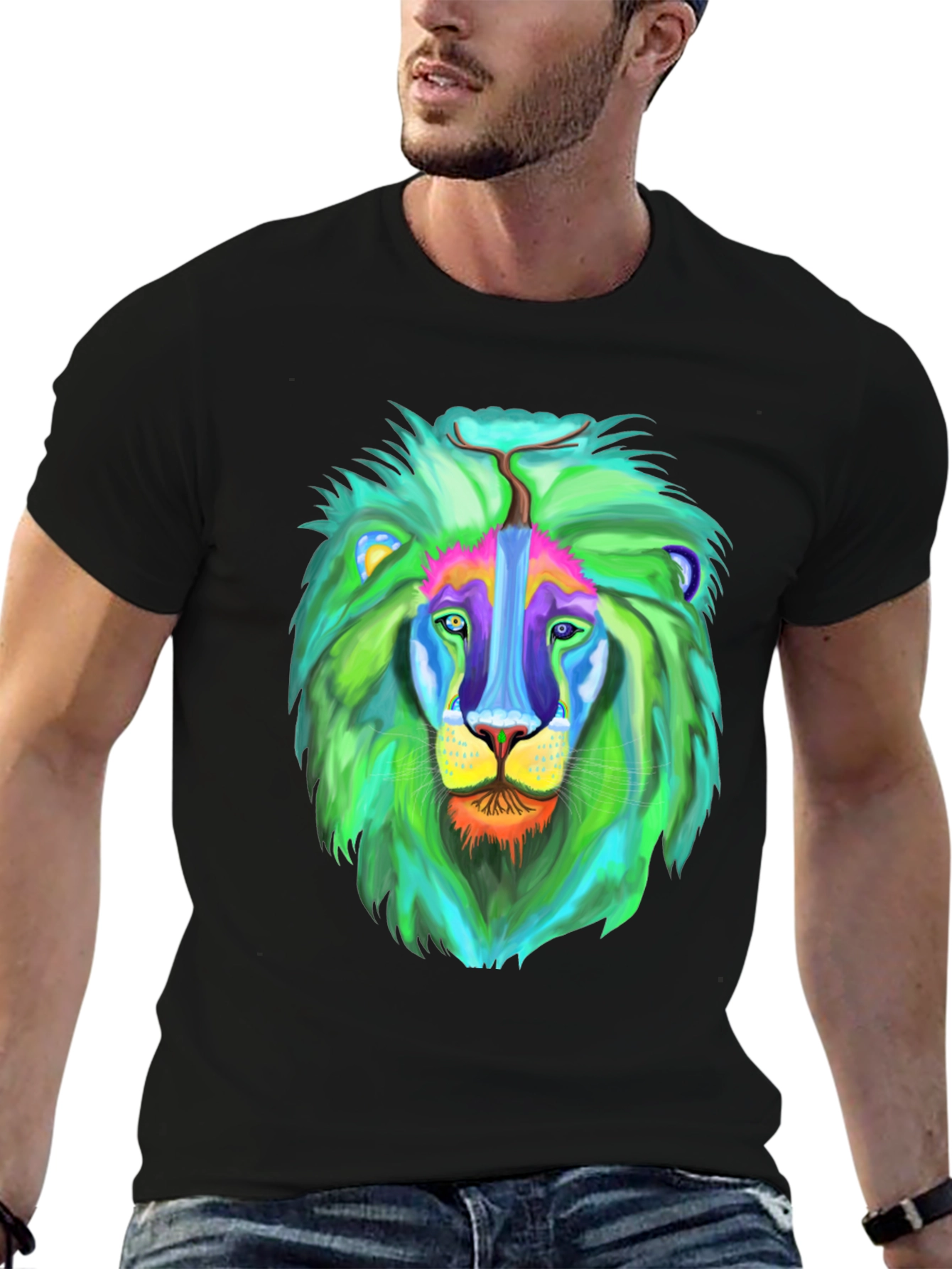 Vibrant Lion Graphic T-Shirt - Bold Style