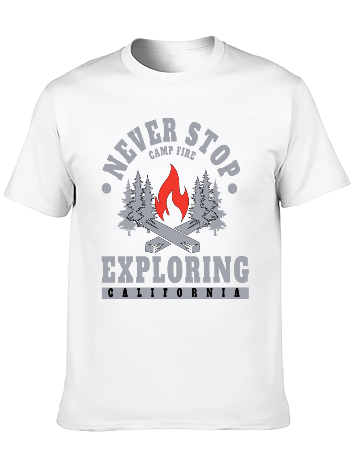 Never Stop Exploring Campfire T-Shirt