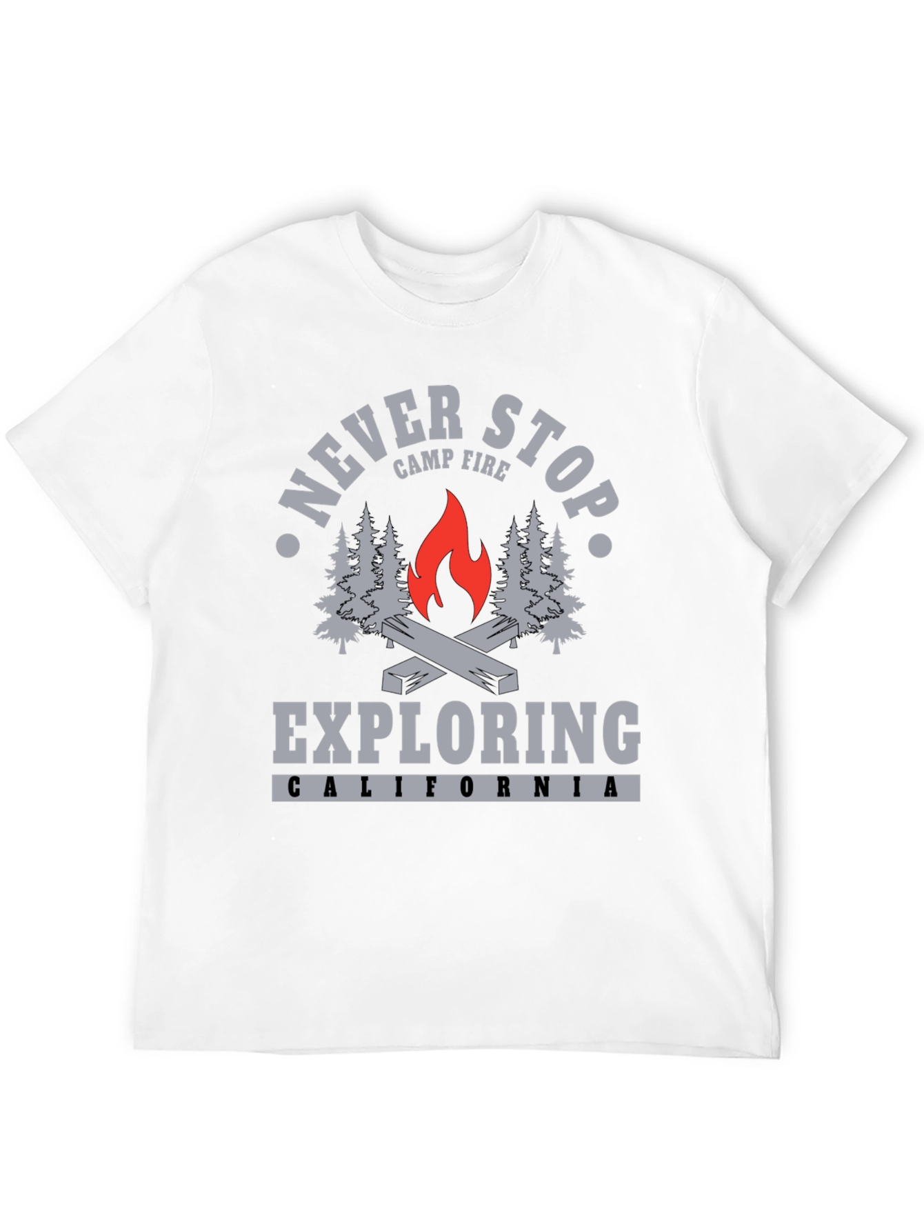 Never Stop Exploring Campfire T-Shirt