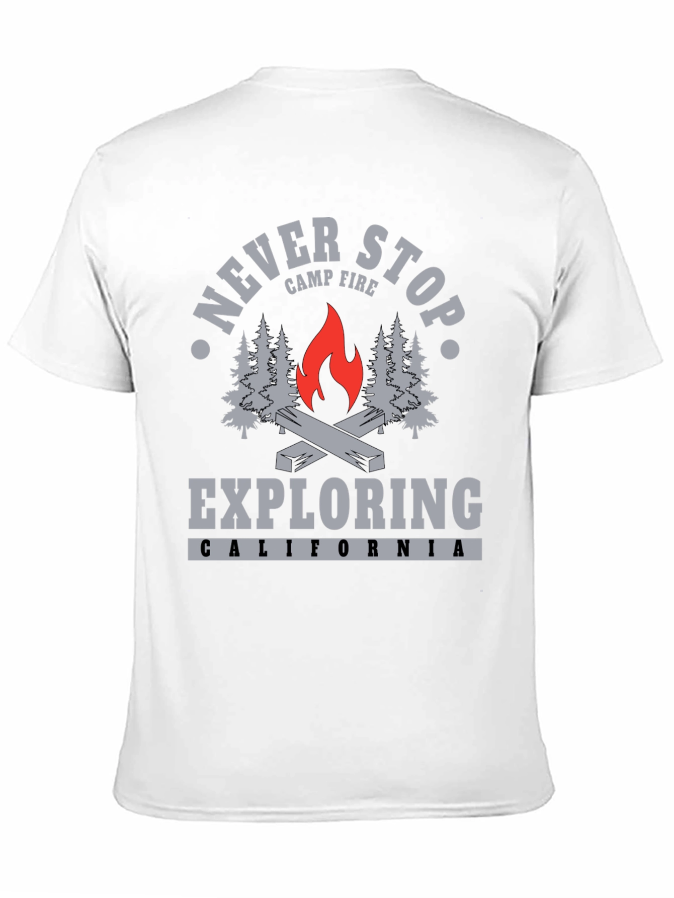 Never Stop Exploring Campfire T-Shirt