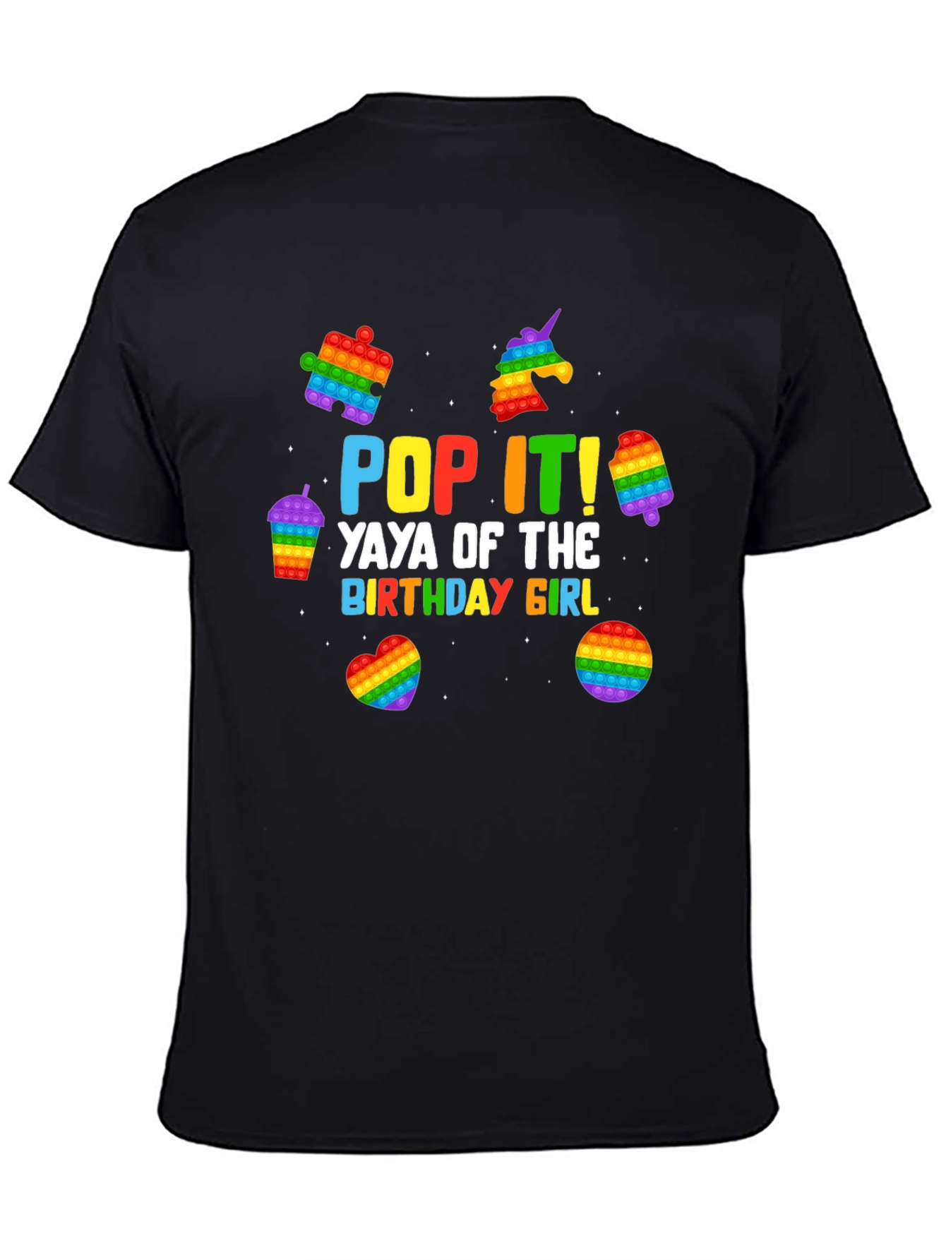 Pop It! Yaya of the Birthday Girl Black T-Shirt