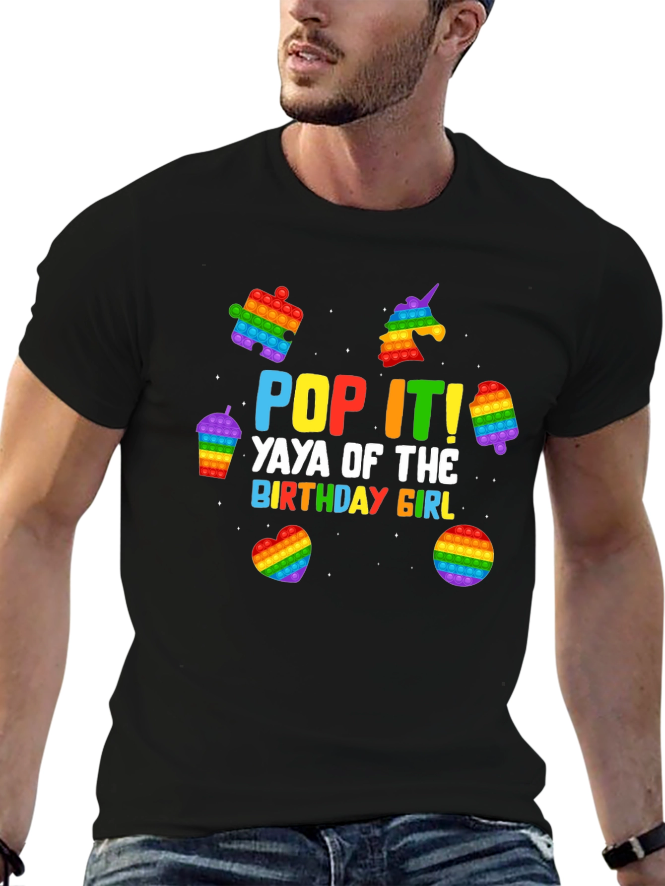 Pop It! Yaya of the Birthday Girl Black T-Shirt