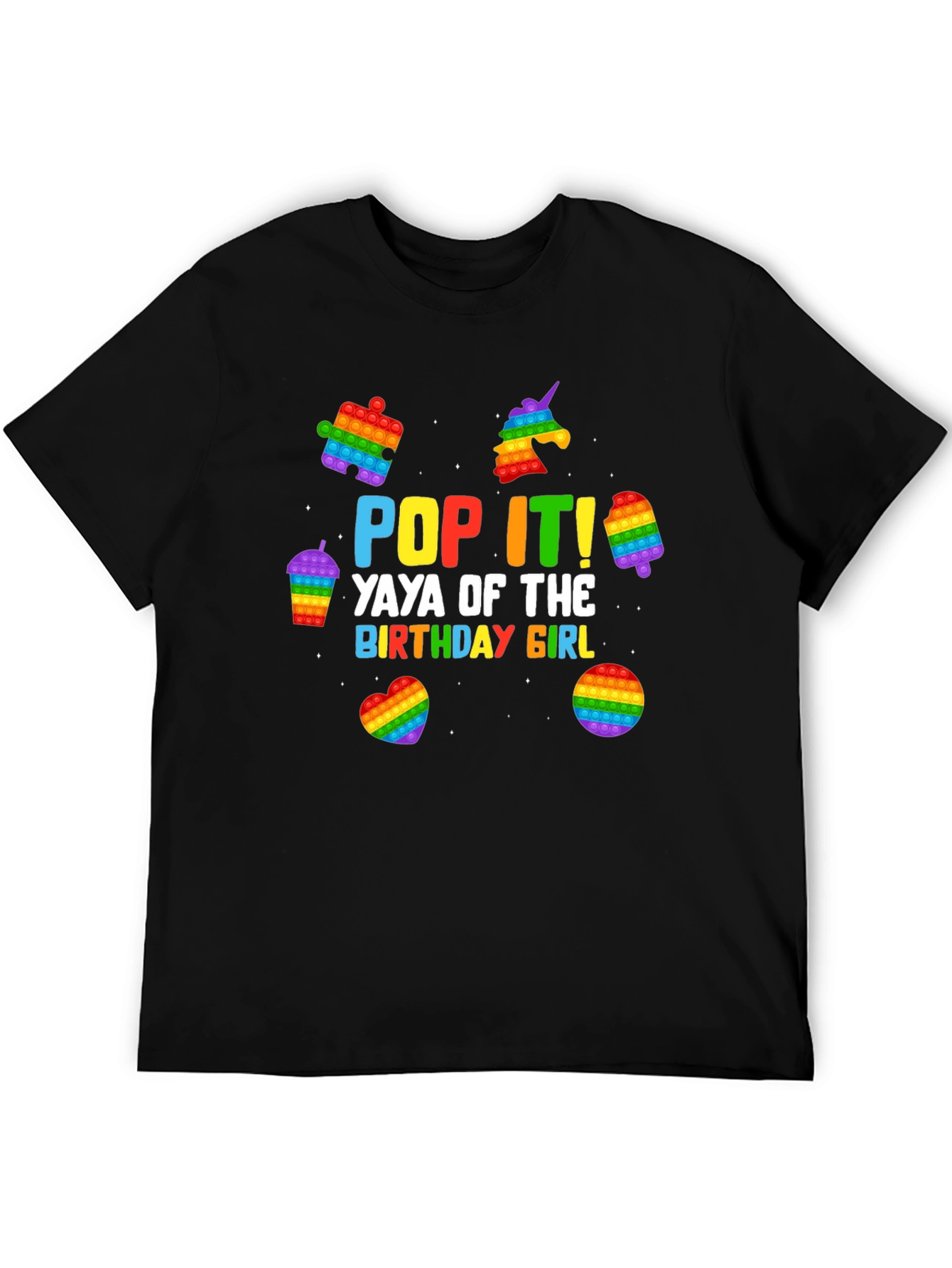 Pop It! Yaya of the Birthday Girl Black T-Shirt