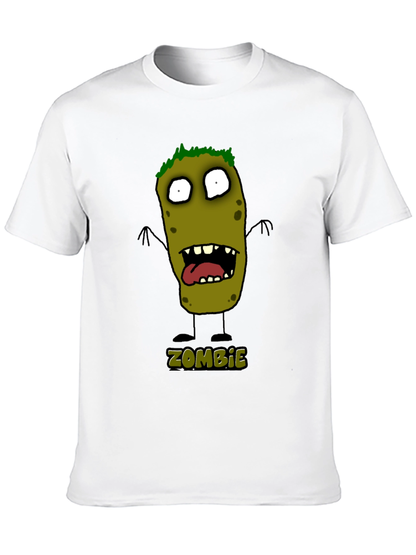 Zombie Cartoon Graphic Black T-Shirt