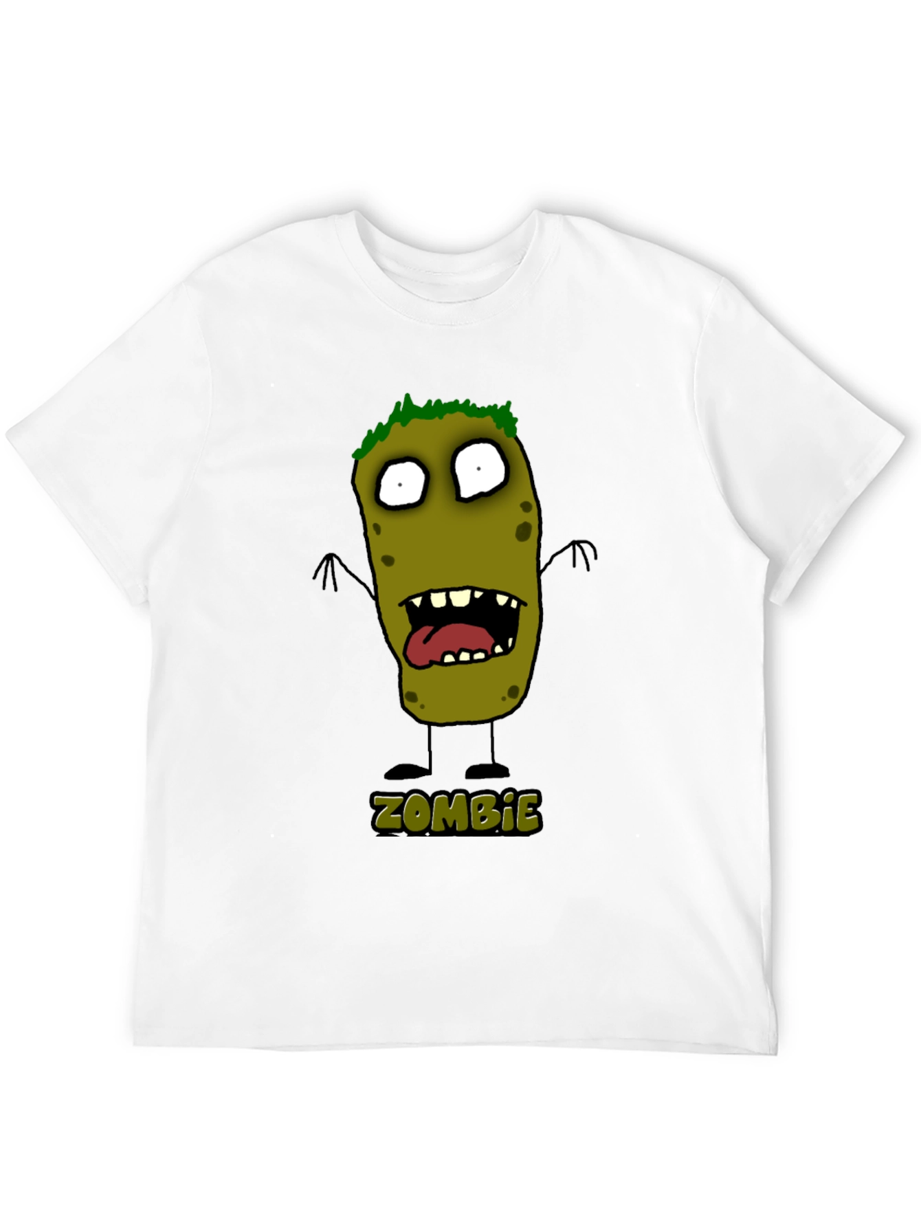 Zombie Cartoon Graphic Black T-Shirt