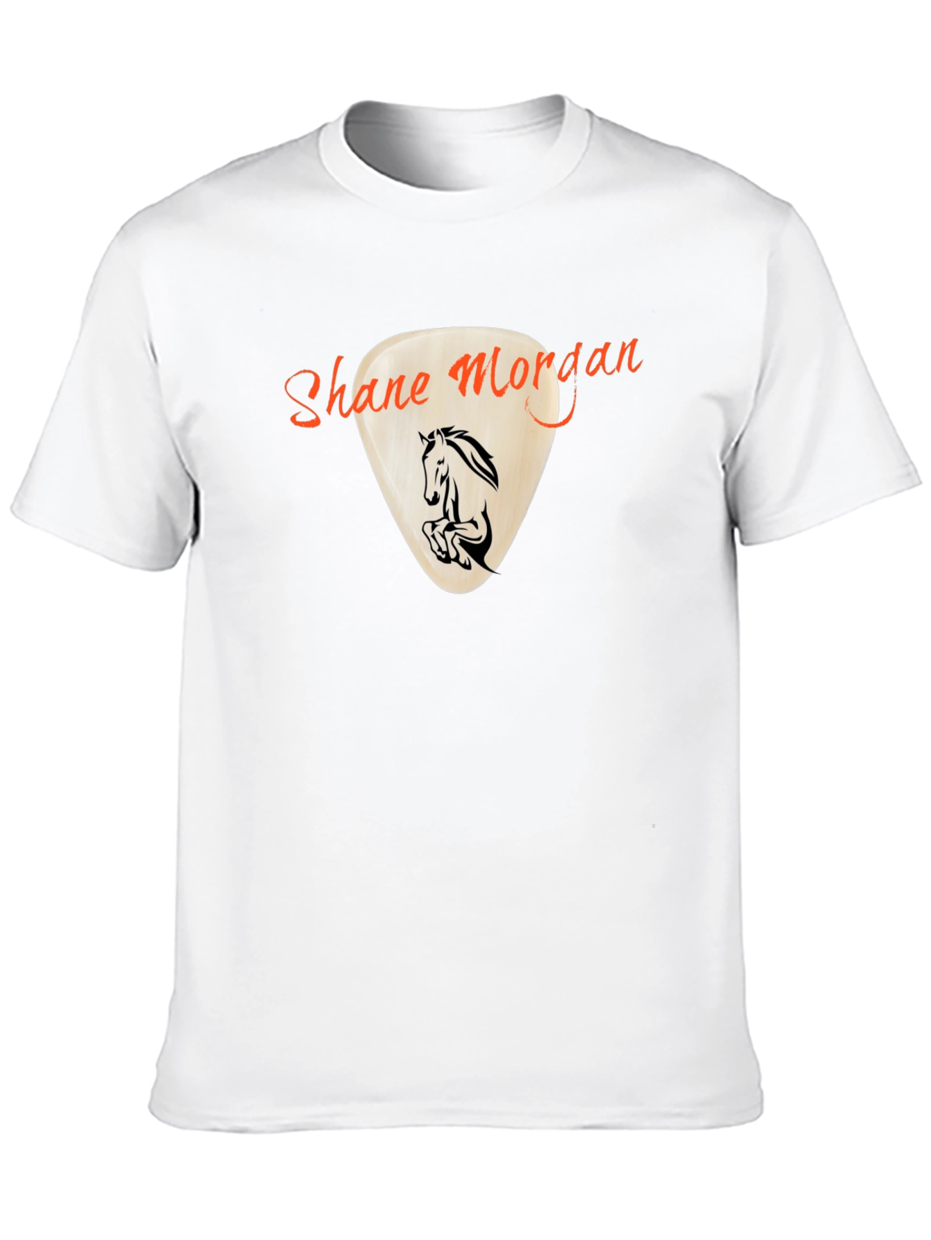 Shane Morgan Horse Guitar Pick Black T-Shirt
