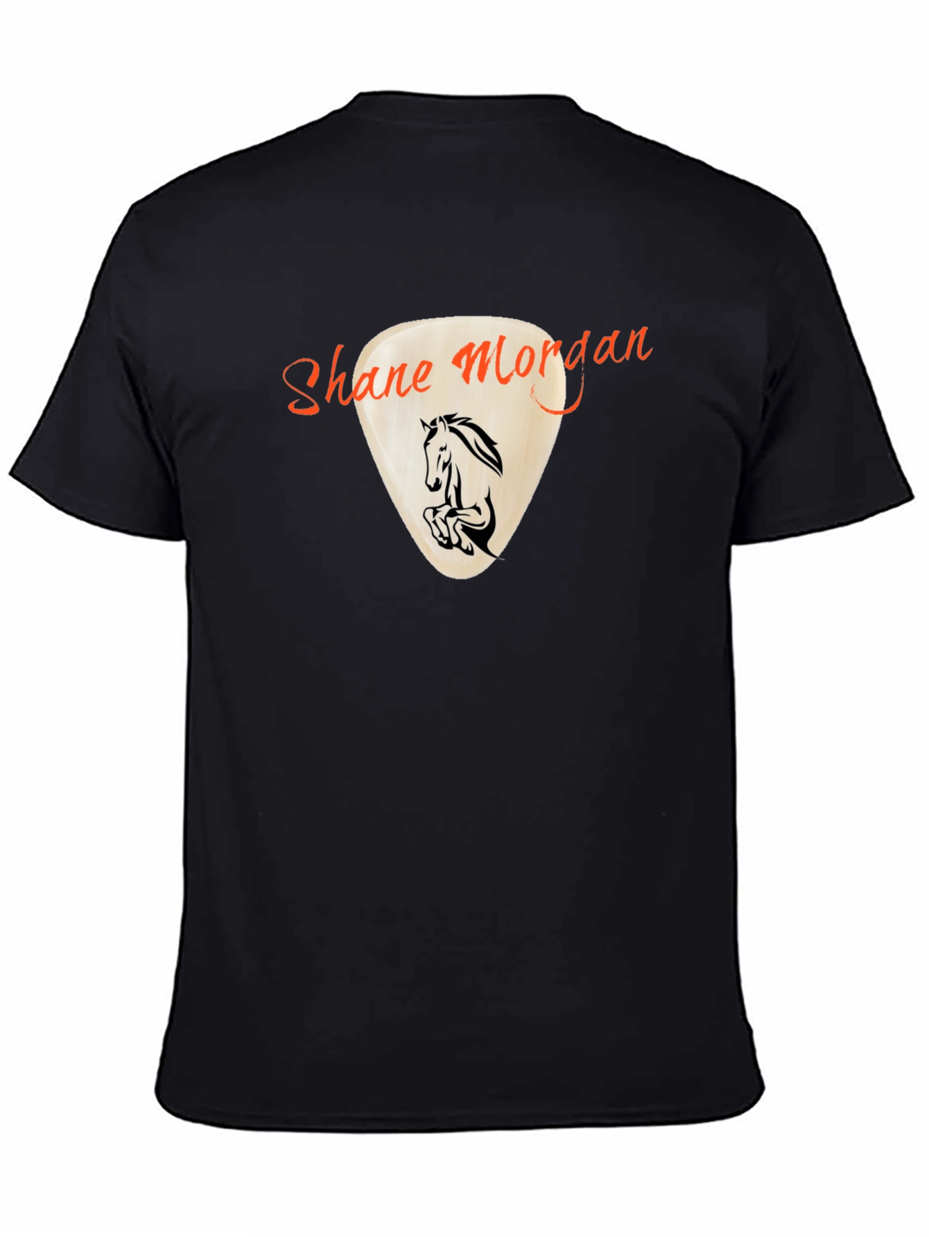 Shane Morgan Horse Guitar Pick Black T-Shirt