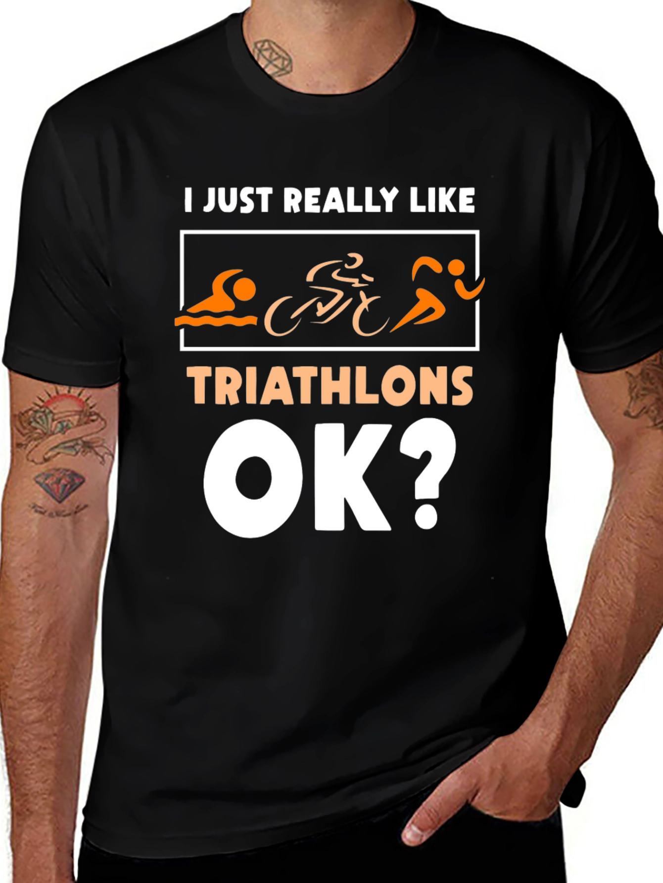 Triathlon Lovers Black T-Shirt